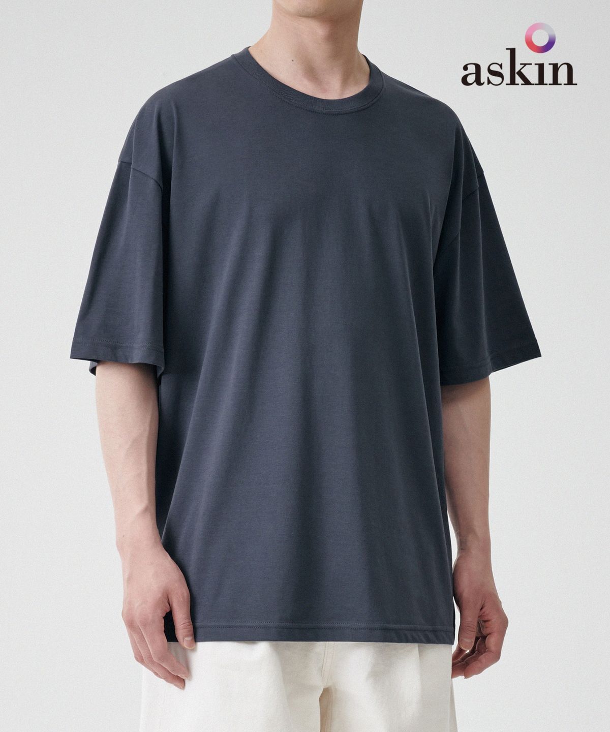 무신사 스탠다드(MUSINSA STANDARD) [쿨탠다드] 오버사이즈 크루 넥 티셔츠 [아이언 그레이]