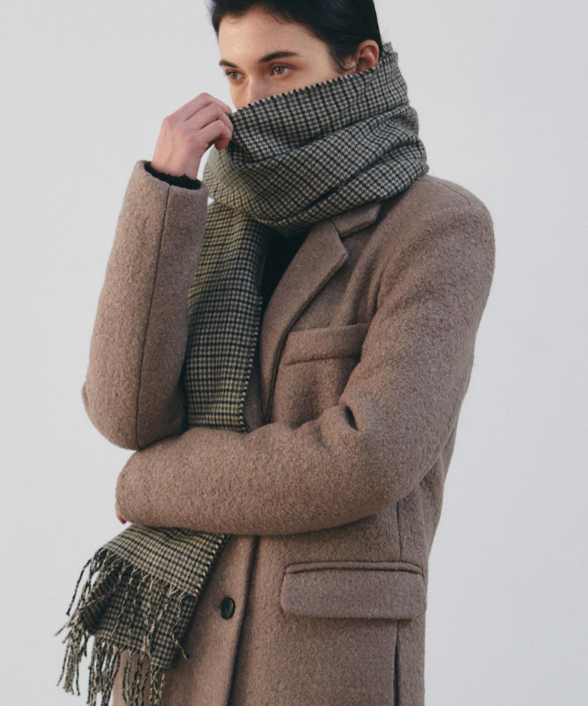 닉앤니콜(NICK&NICOLE) NICOLE MILD CHECK MUFFLER_KHAKI