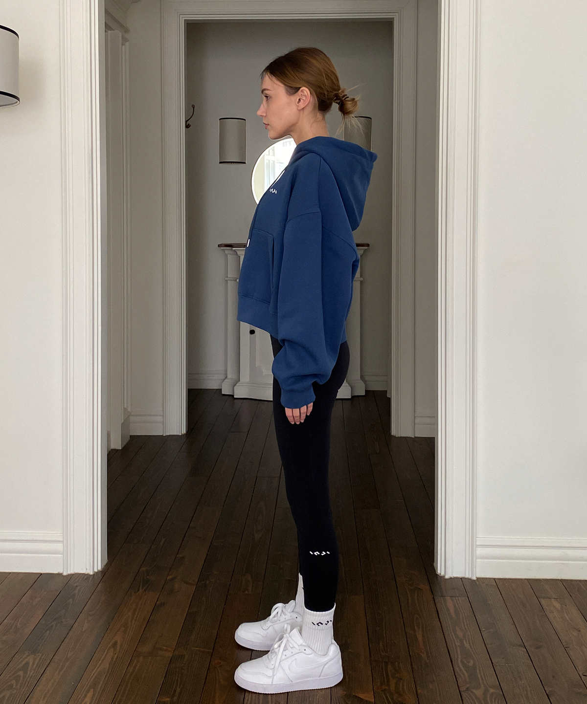 인지액티브(INJIACTIVE) Active Crop Hoody Zip-Up 코지블루