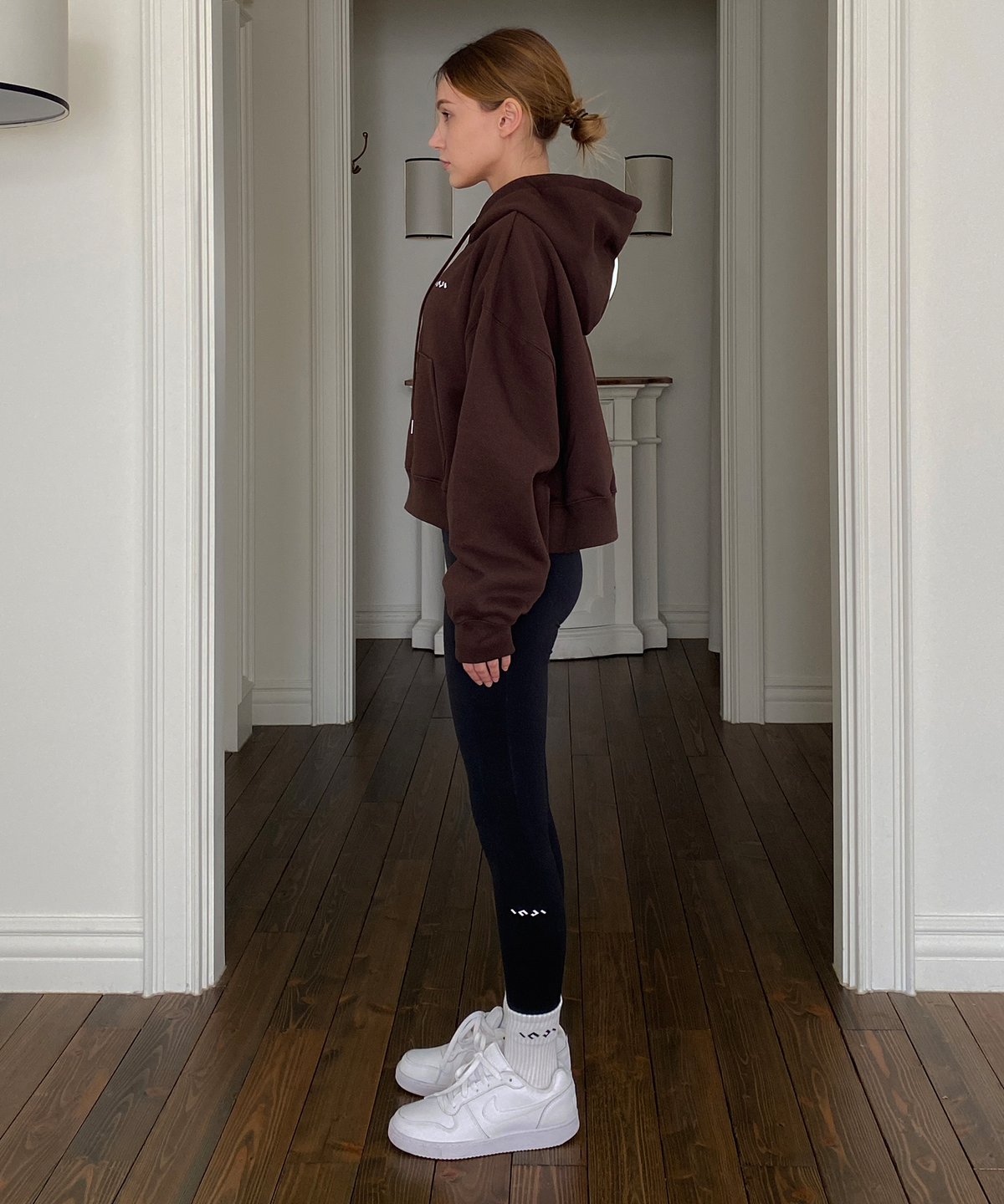 인지액티브(INJIACTIVE) Active Crop Hoody Zip-Up 브라운