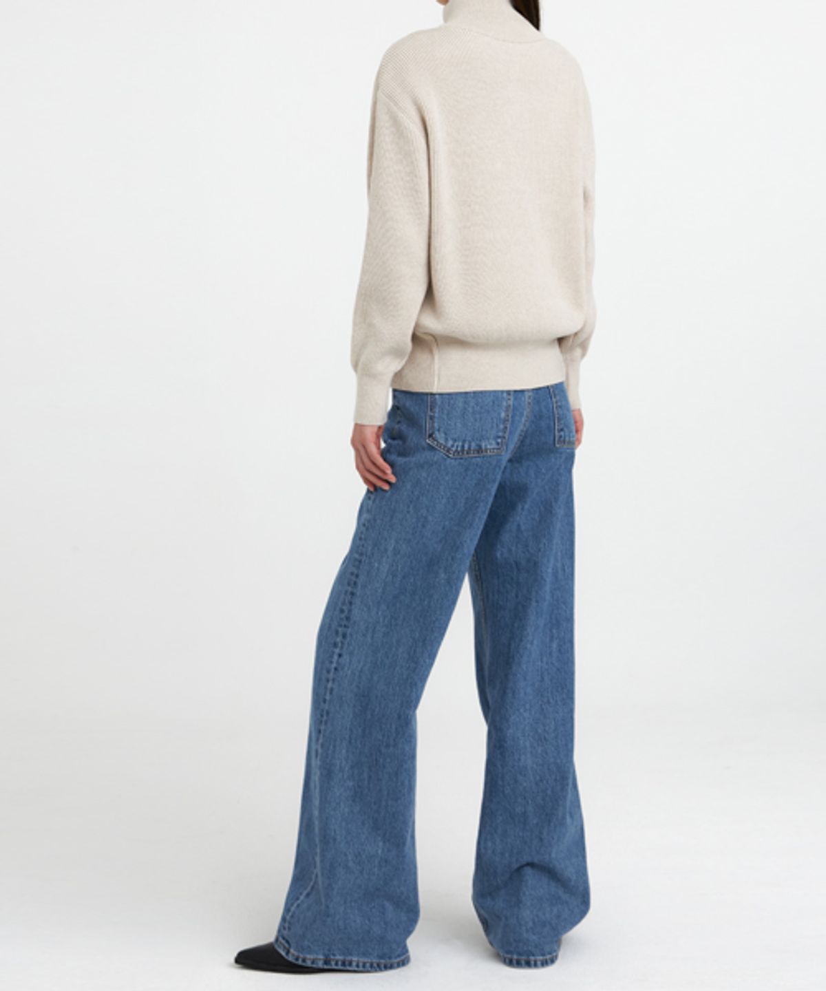 유스(YOUTH) Womens Oversized Half-zip Knit