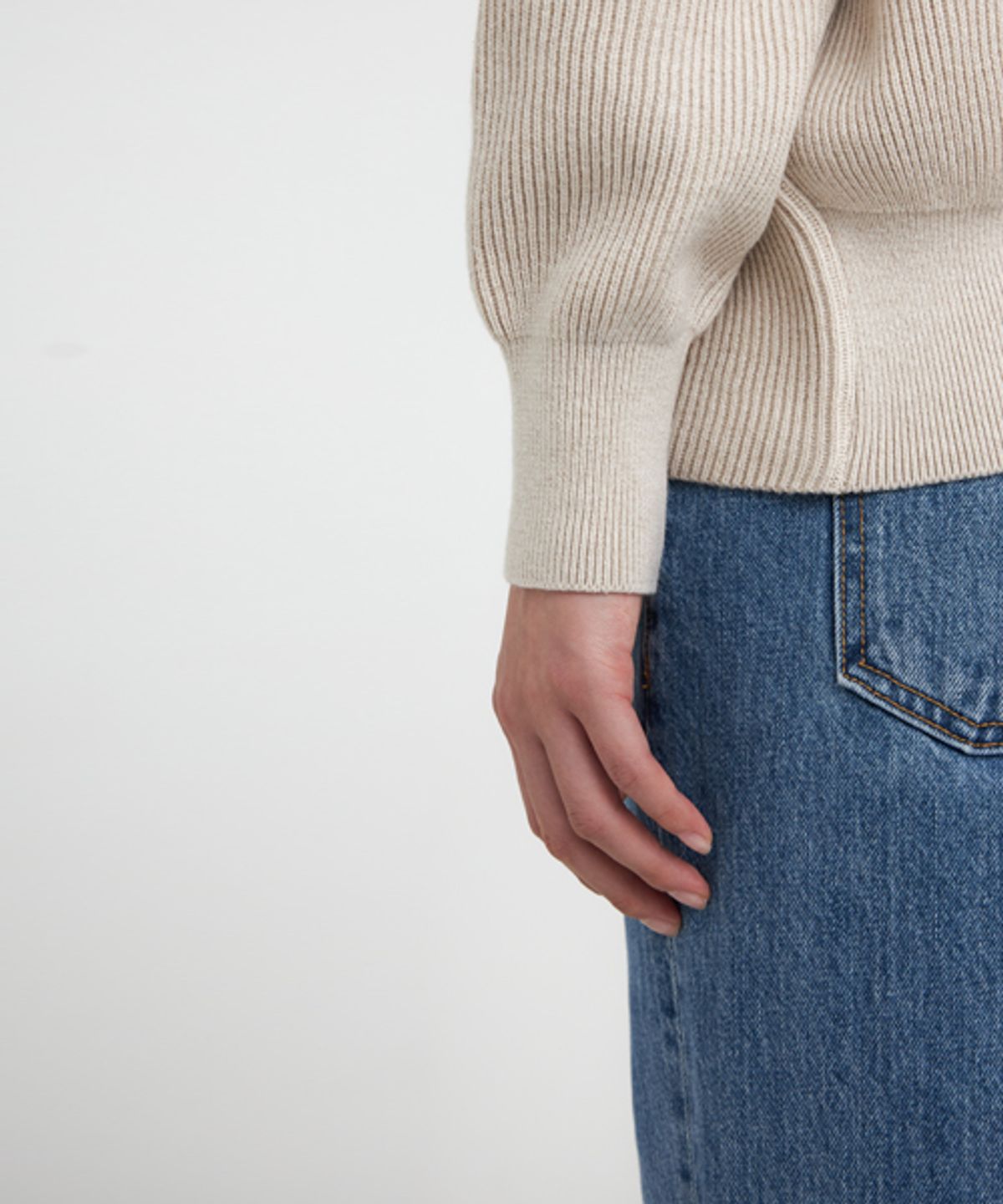 유스(YOUTH) Womens Oversized Half-zip Knit