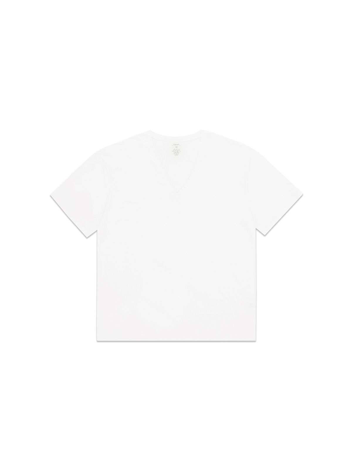 고저(GOZER) UNDER V-NECK HALF T-SHIRT_WHITE