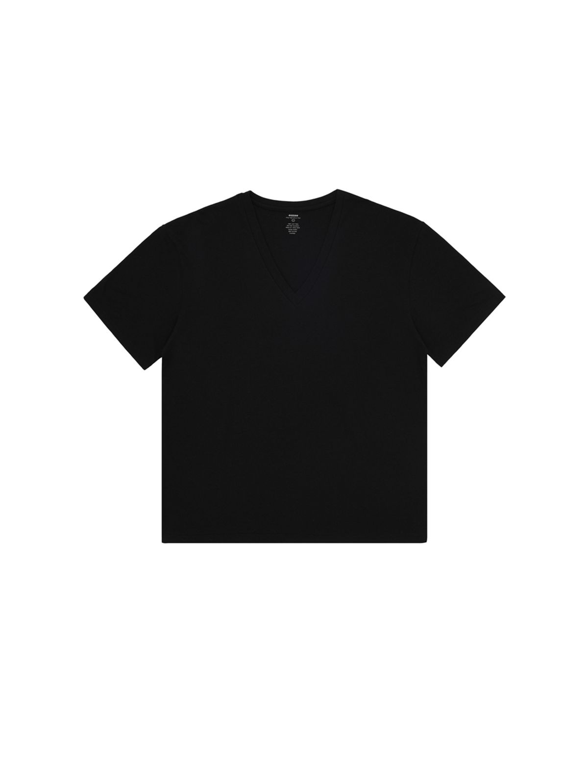 고저(GOZER) UNDER V-NECK HALF T-SHIRT_BLACK