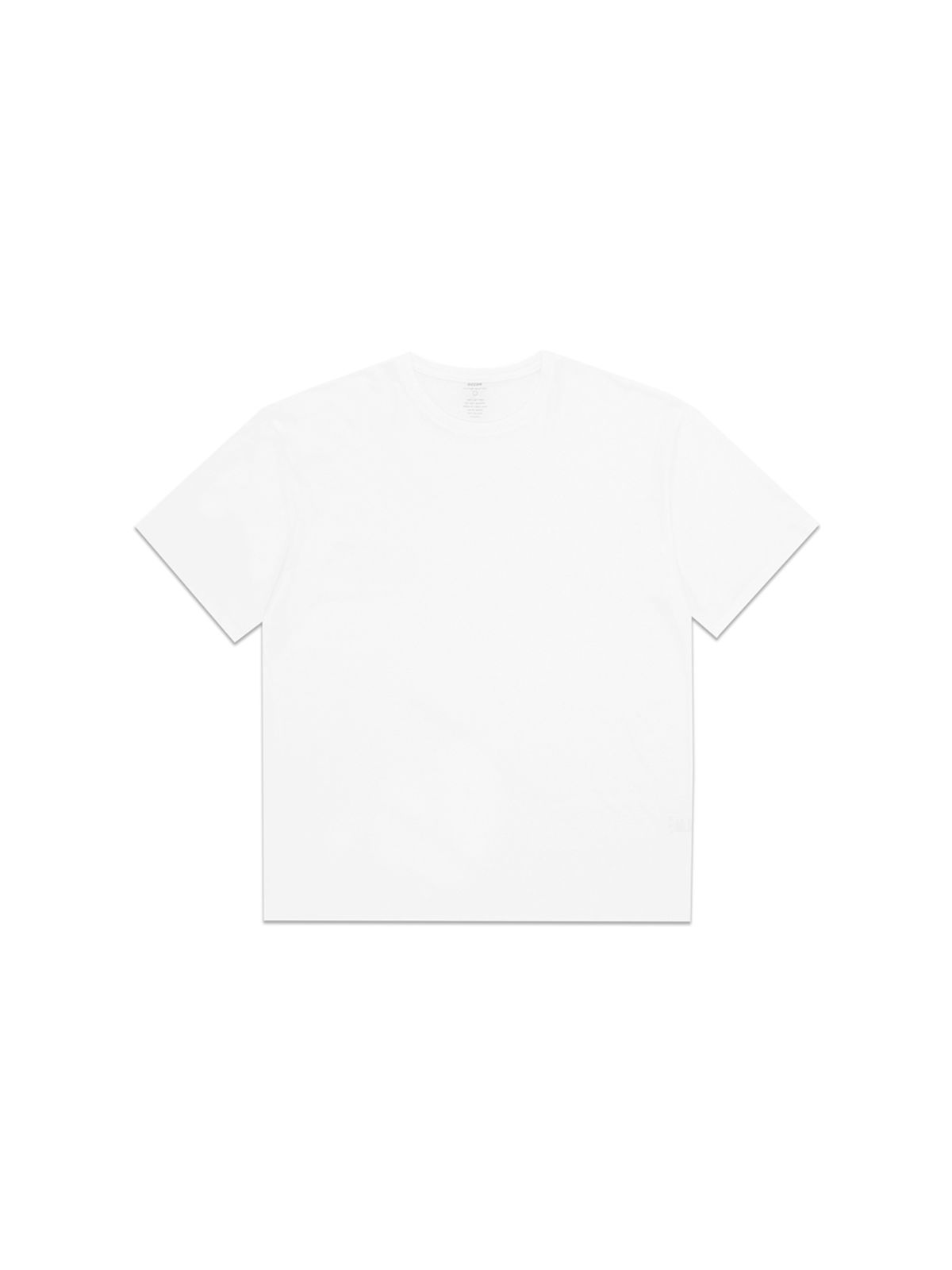 고저(GOZER) UNDER HALF ROUND-NECK T-SHIRT_WHITE
