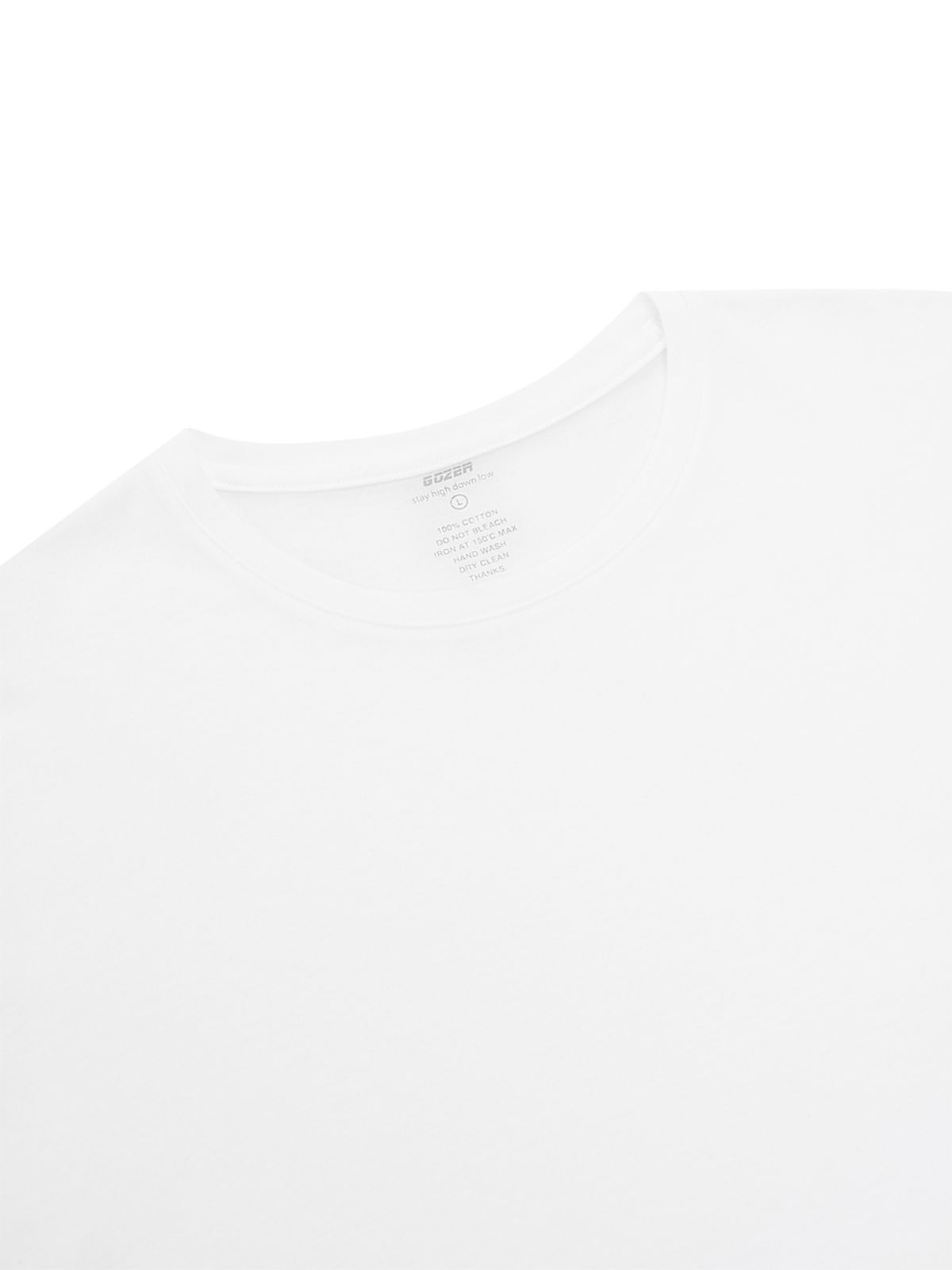 고저(GOZER) UNDER HALF ROUND-NECK T-SHIRT_WHITE