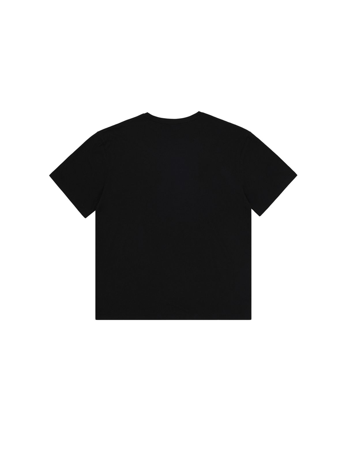 고저(GOZER) UNDER HALF ROUND-NECK T-SHIRT_BLACK