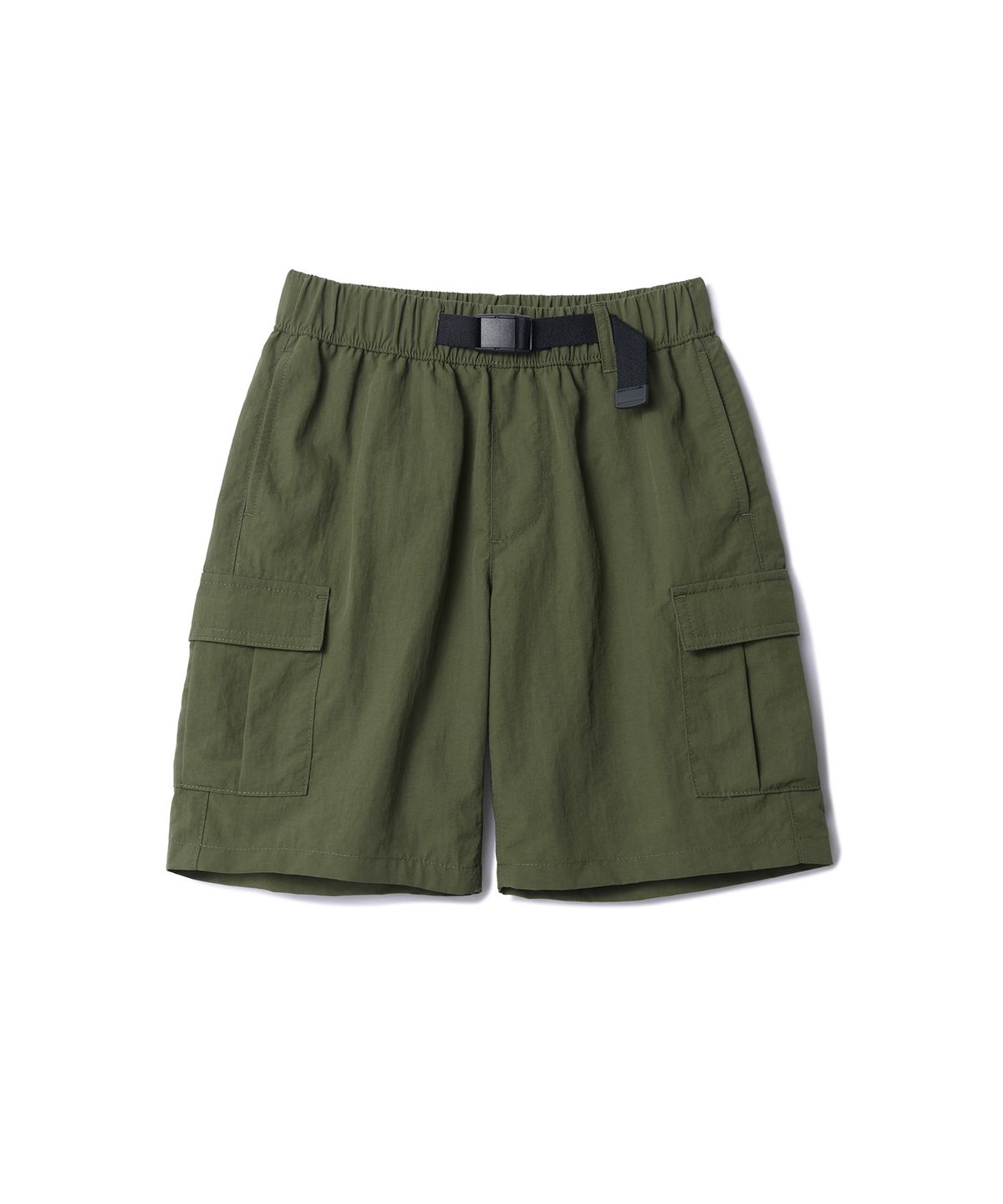 무신사 스탠다드 키즈(MUSINSA STANDARD KIDS) 나일론 벨티드 밴딩 카고 쇼츠 [올리브 그린]