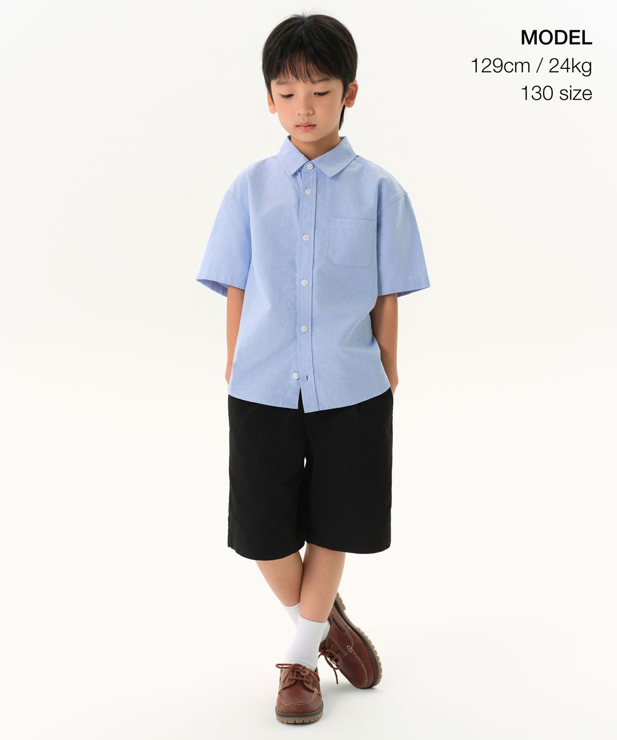 무신사 스탠다드 키즈(MUSINSA STANDARD KIDS) 와이드 치노 쇼츠 [블랙]
