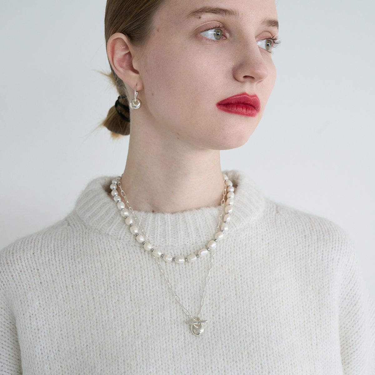 스틸 인스턴트(STILL INSTANT) Round Hole & Forms - Necklace 03 (2colors)