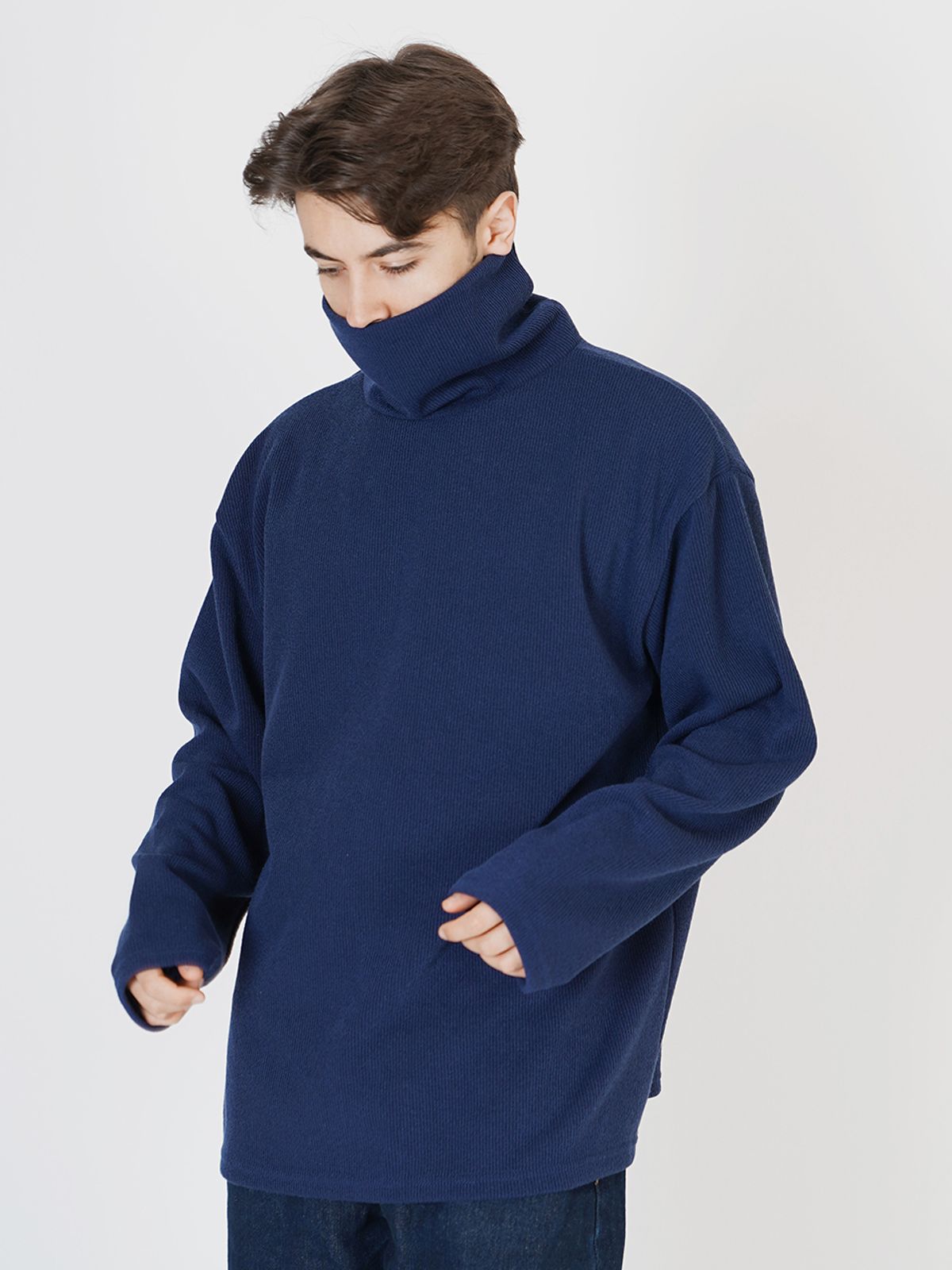 챈세스노이(CHANCE'S NOI) Wide Pola Neck Knit (White)