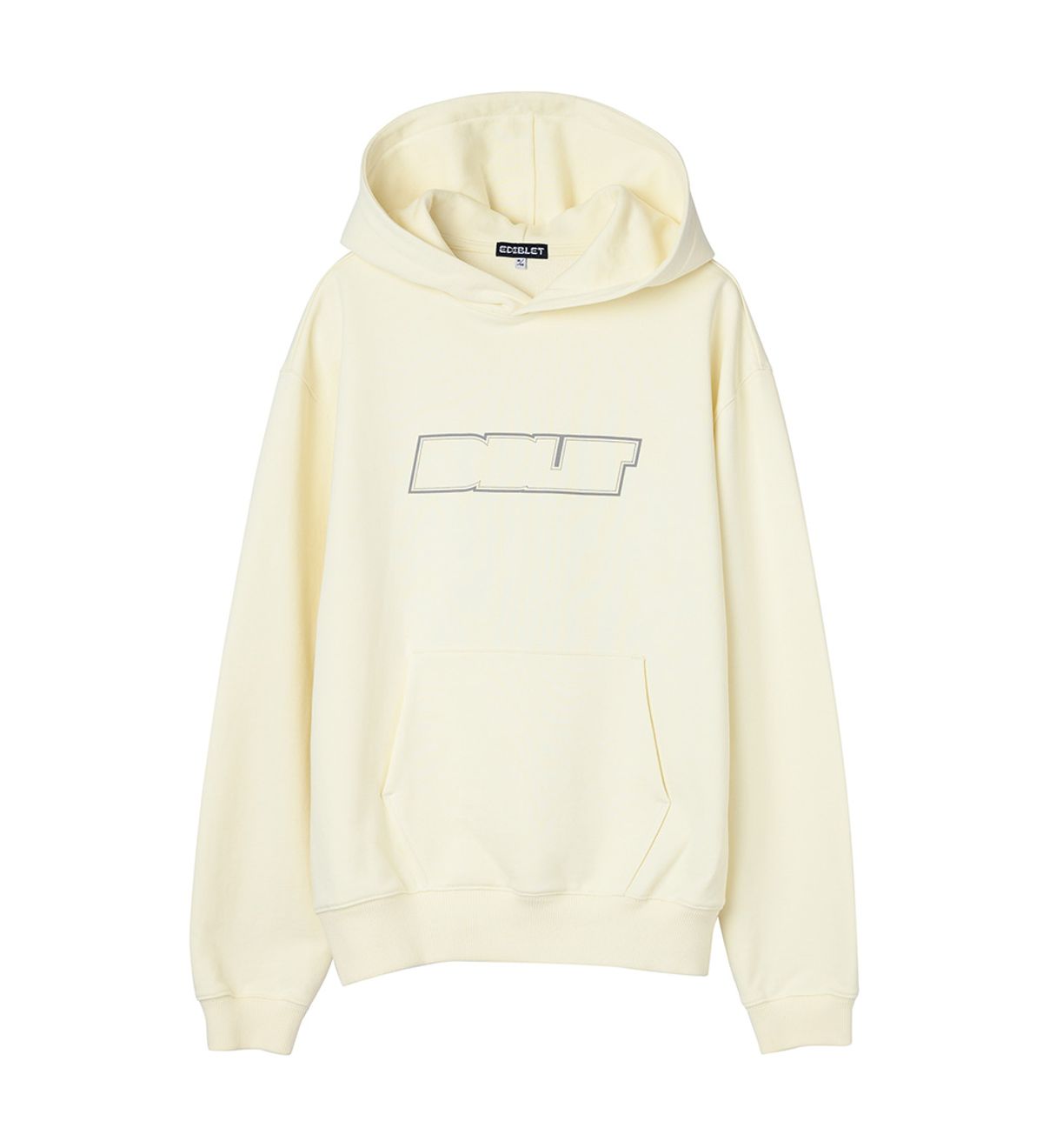 에디블렛(EDIBLET) 블랭크 로고 프린트 후드 ORIGINAL FIT  -IVORY-
