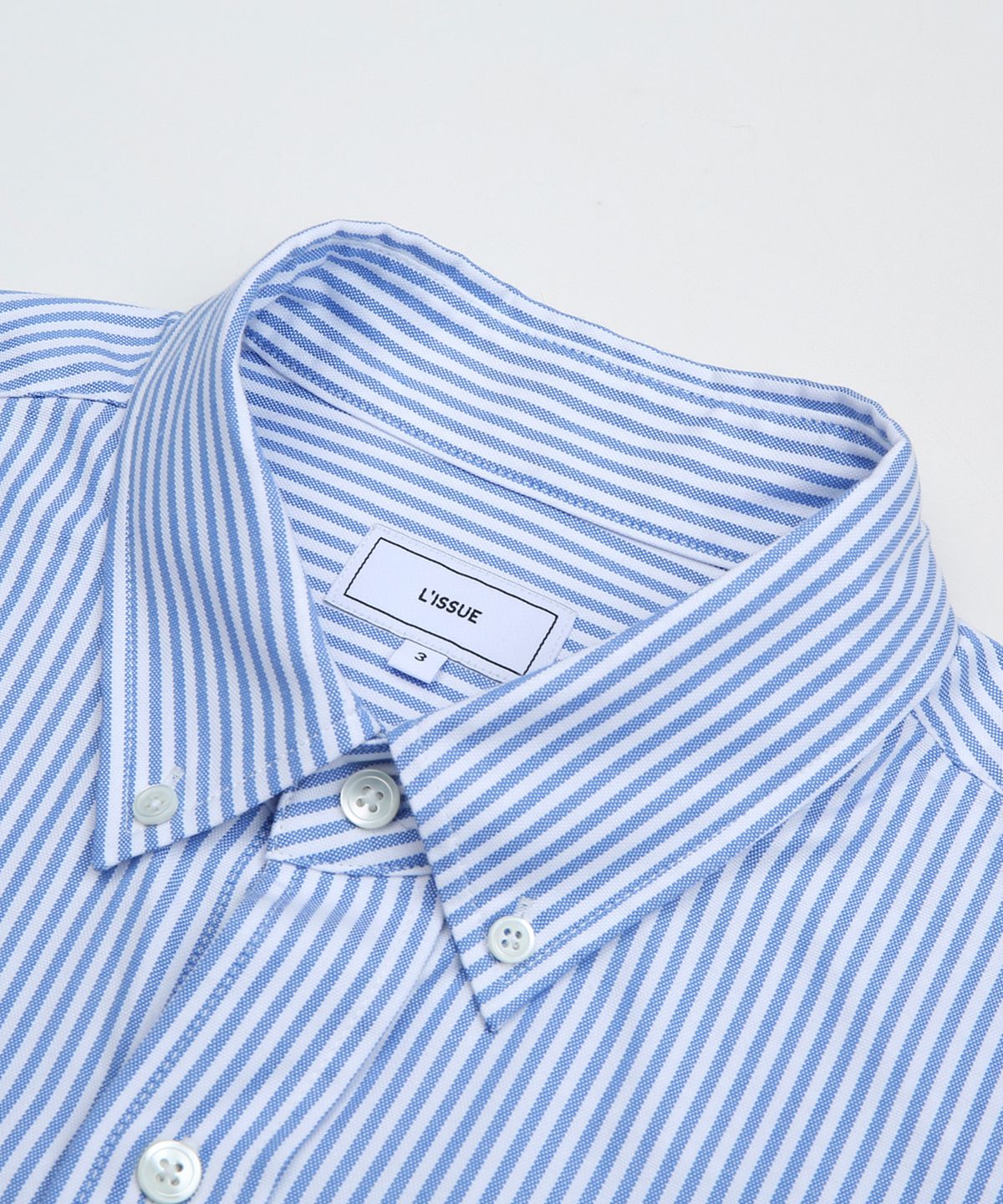 리슈(L'ISSUE) Cornell Oxford L/S Shirt Blue Stripe