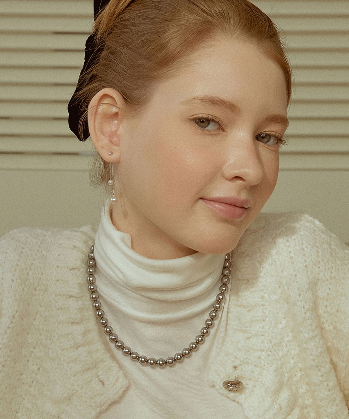 타티아나(TATIANA) (SILVER925) Black swan Pearl Necklace NZ2070