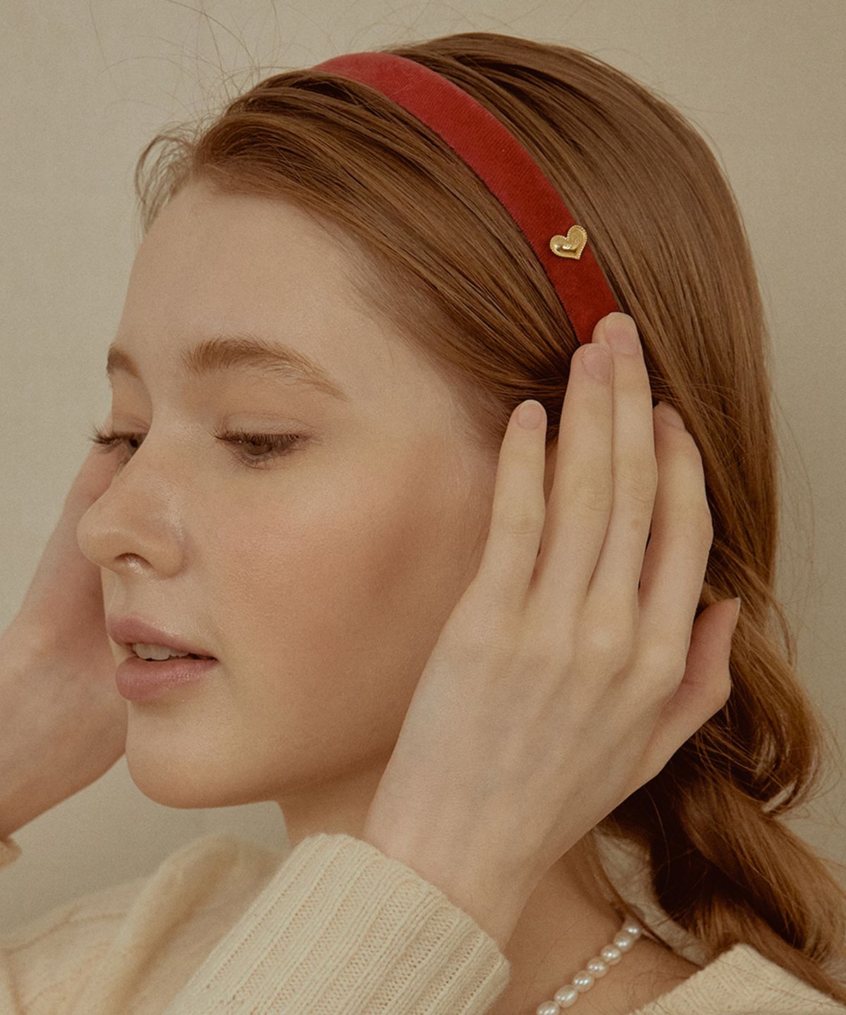 타티아나(TATIANA) Eileen Velvet Heart Hair band HB2221
