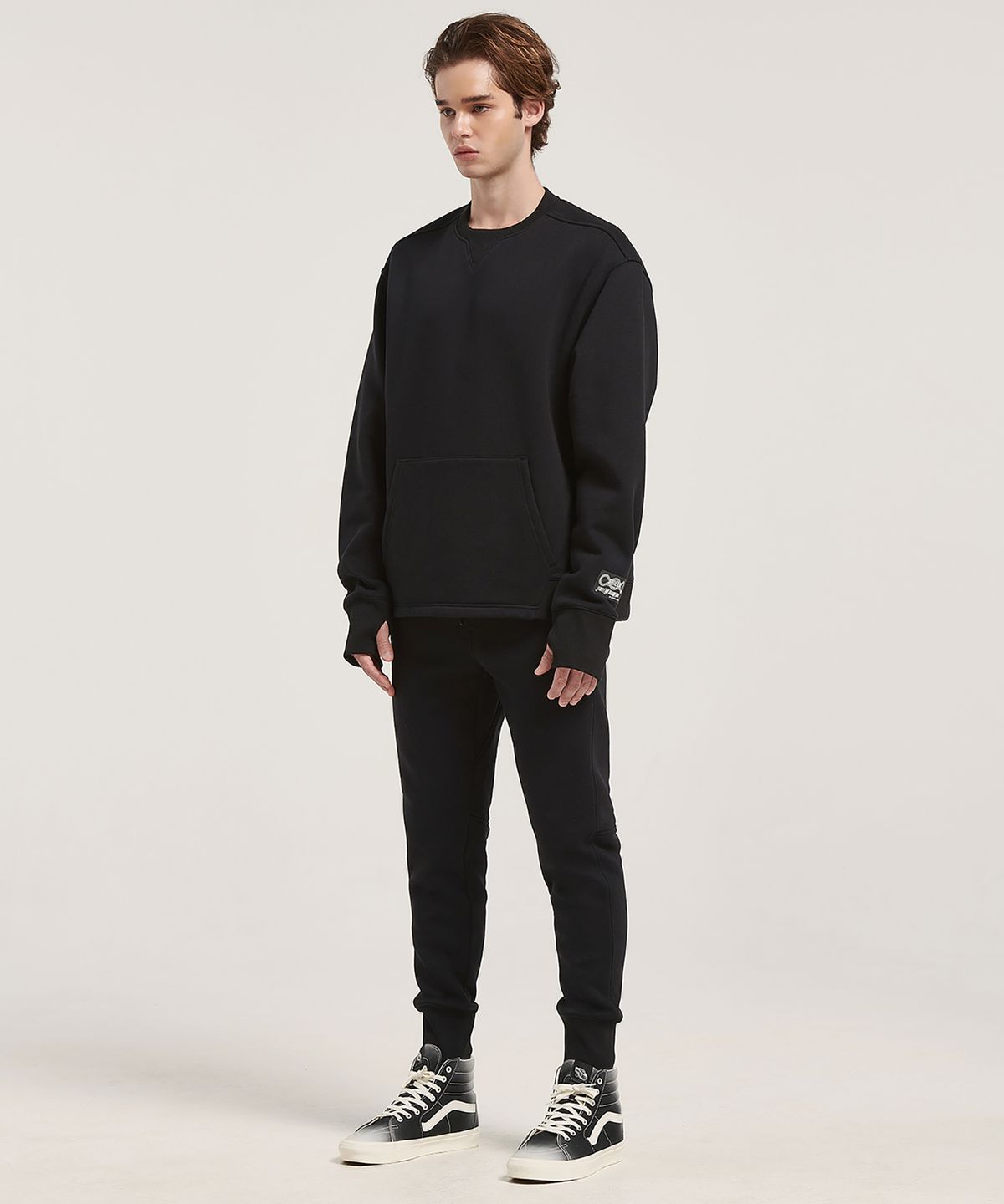 라이프포스(LIFEFORCE) [세트] HAIRY FLEECE MENS SWEATSHIRT+MENS JOGGERS(ZET BLACK) 2종