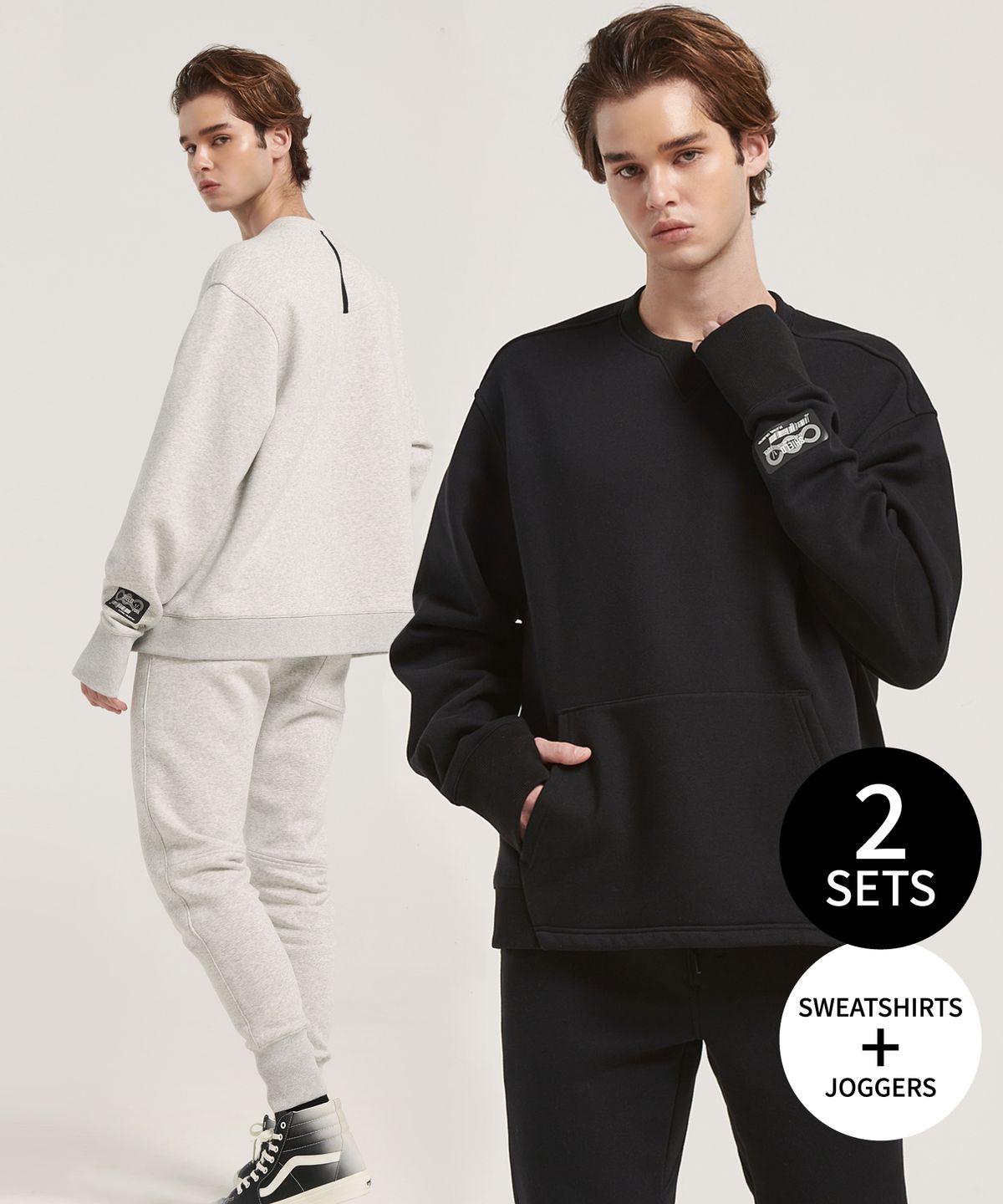라이프포스(LIFEFORCE) [세트] HAIRY FLEECE MENS SWEATSHIRT+MENS JOGGERS(M/GRAY) 2종
