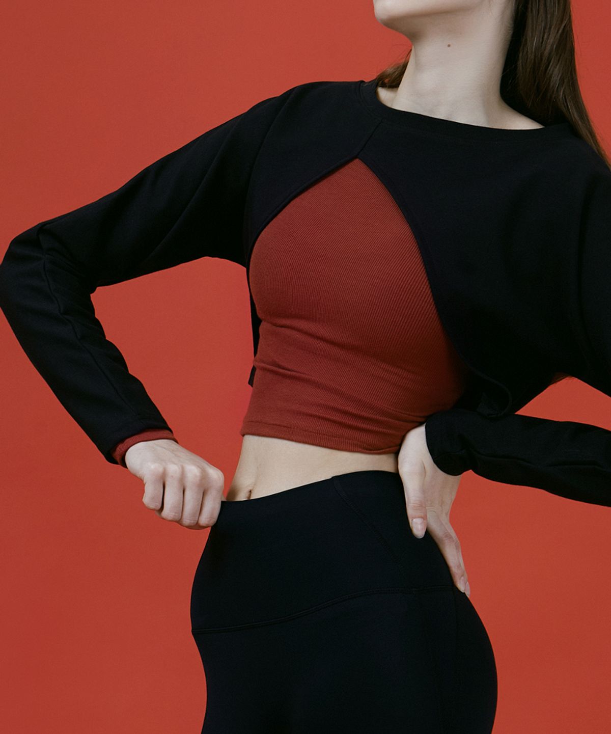 데비웨어(DEVIWEAR) 언밸런스 브이 볼레로 DEVI-T0088-블랙