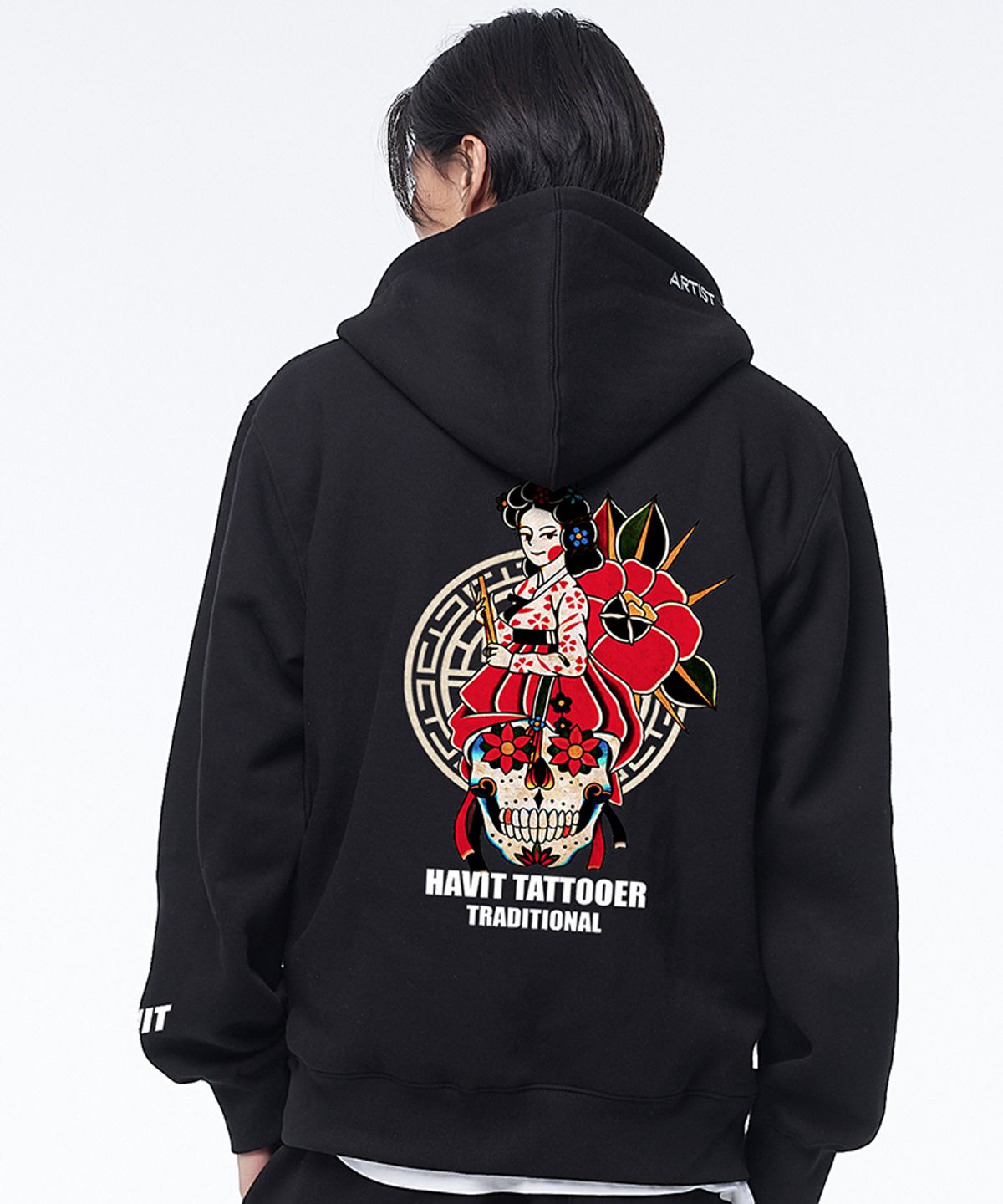아티스트웨어(ARTISTWEAR) [ATW X HAVIT] 조선스컬 후드집업_BK
