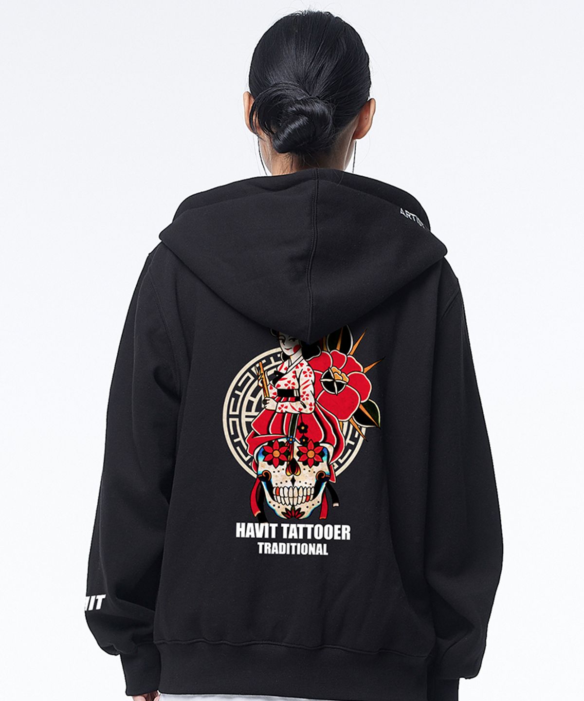 아티스트웨어(ARTISTWEAR) [ATW X HAVIT] 조선스컬 후드집업_BK