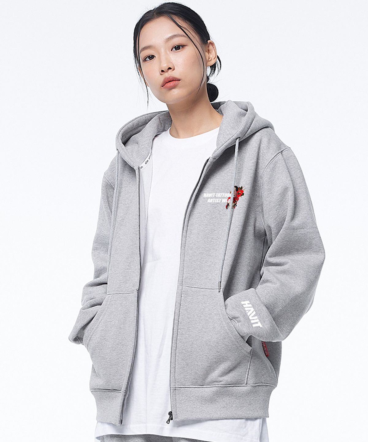 아티스트웨어(ARTISTWEAR) [ATW X HAVIT] 조선스컬 후드집업_GY