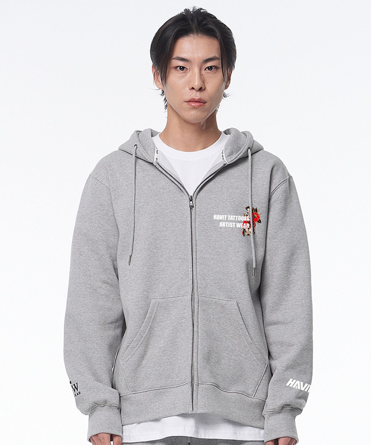 아티스트웨어(ARTISTWEAR) [ATW X HAVIT] 조선스컬 후드집업_GY