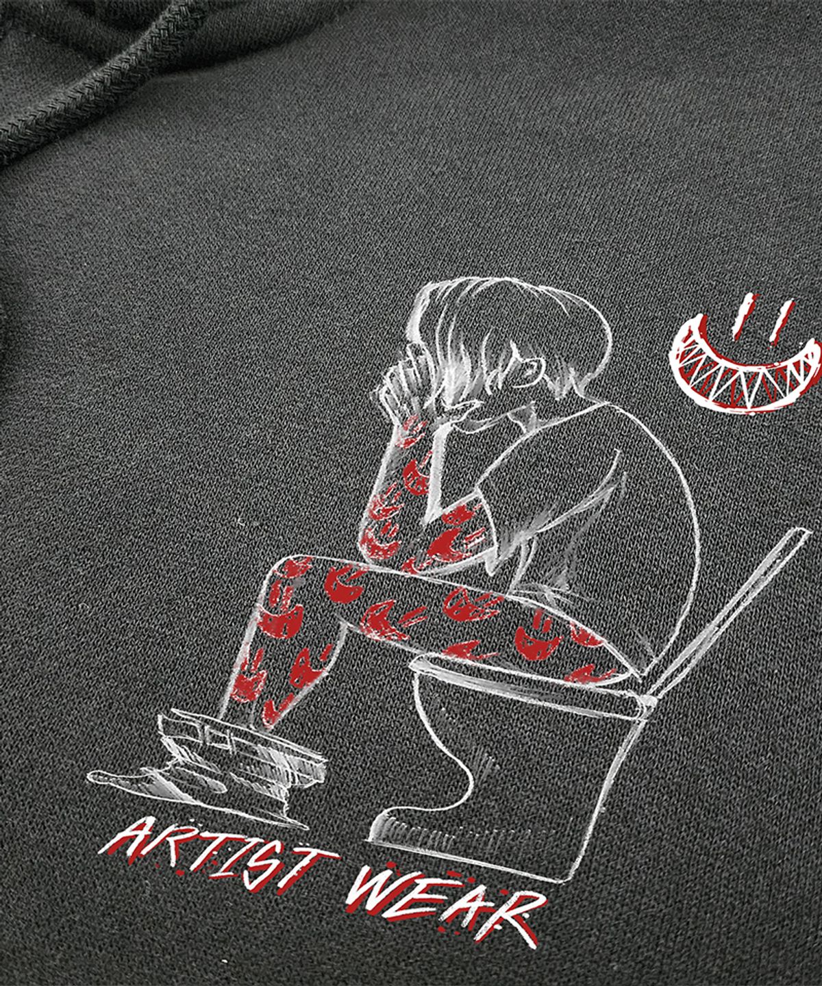 아티스트웨어(ARTISTWEAR) [ATW X TWOFACE] 스페이스아웃 후드집업_BK