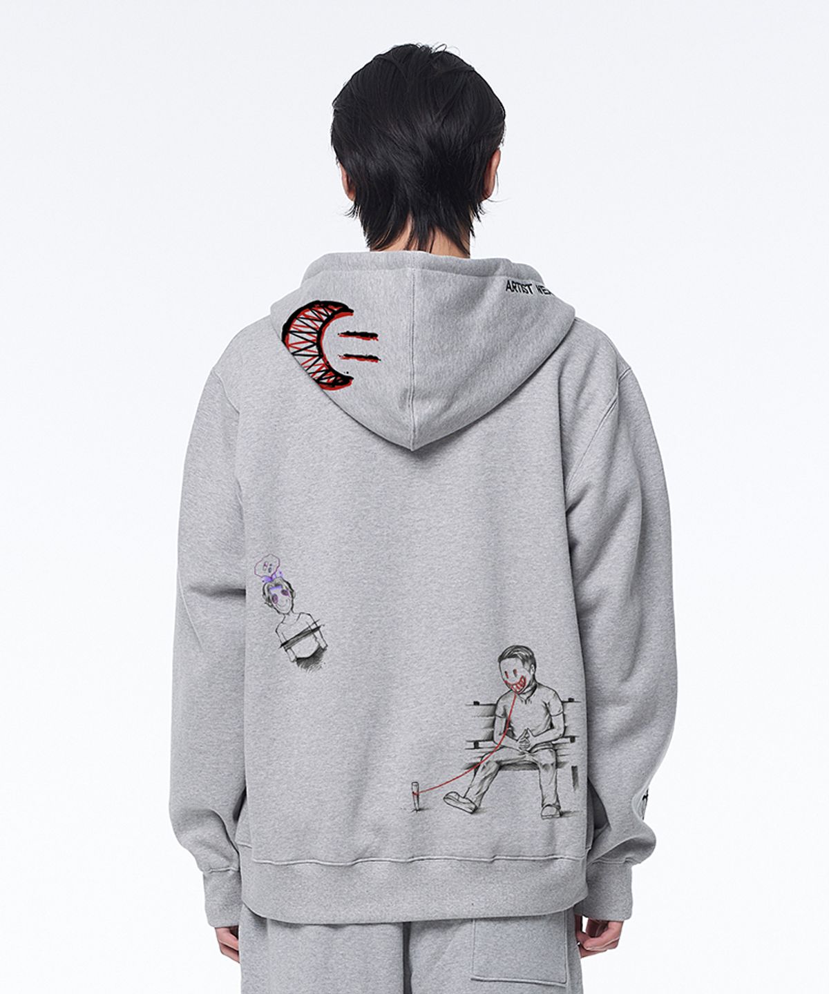 아티스트웨어(ARTISTWEAR) [ATW X TWOFACE] 스페이스아웃 후드집업_GY