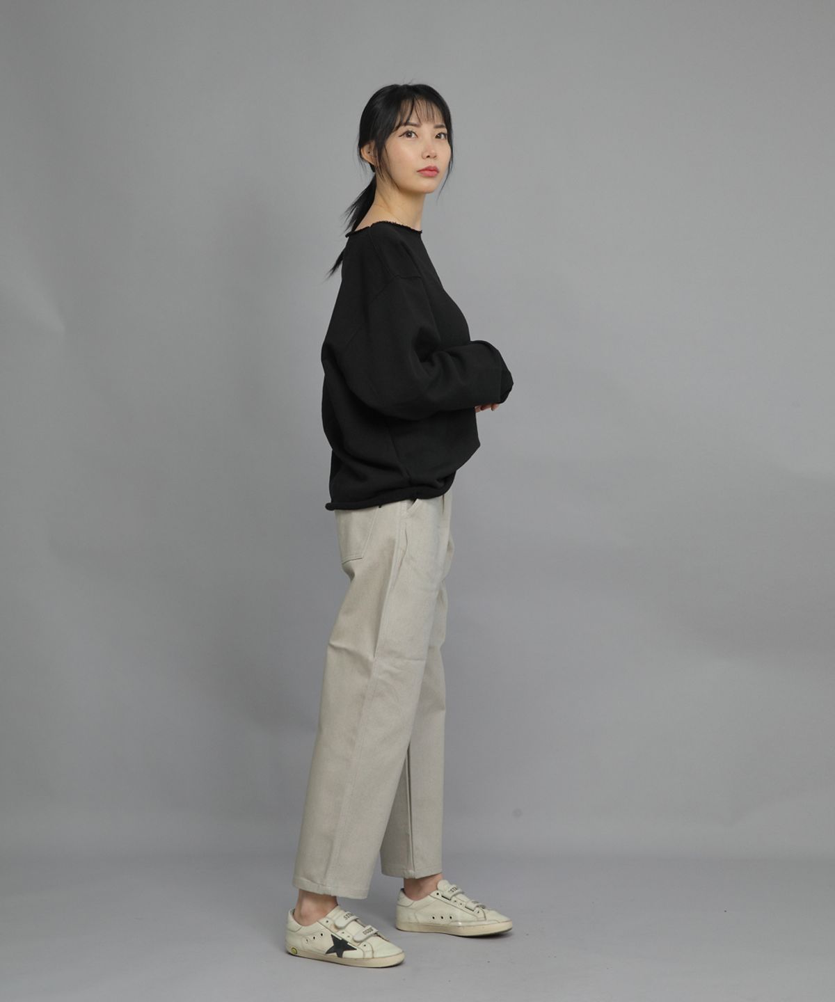 세인트크루(SAINTCREW) 헤비테리 그런지 스웨트셔츠 HGS-802 블랙