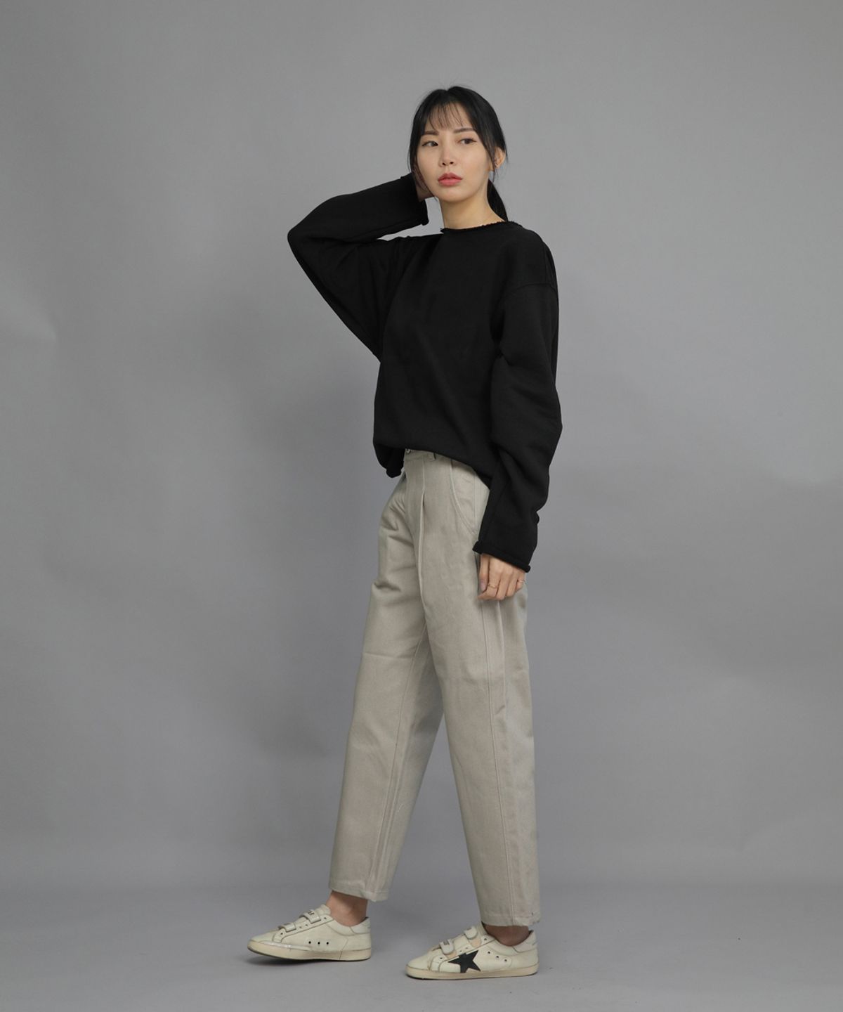 세인트크루(SAINTCREW) 헤비테리 그런지 스웨트셔츠 HGS-802 블랙