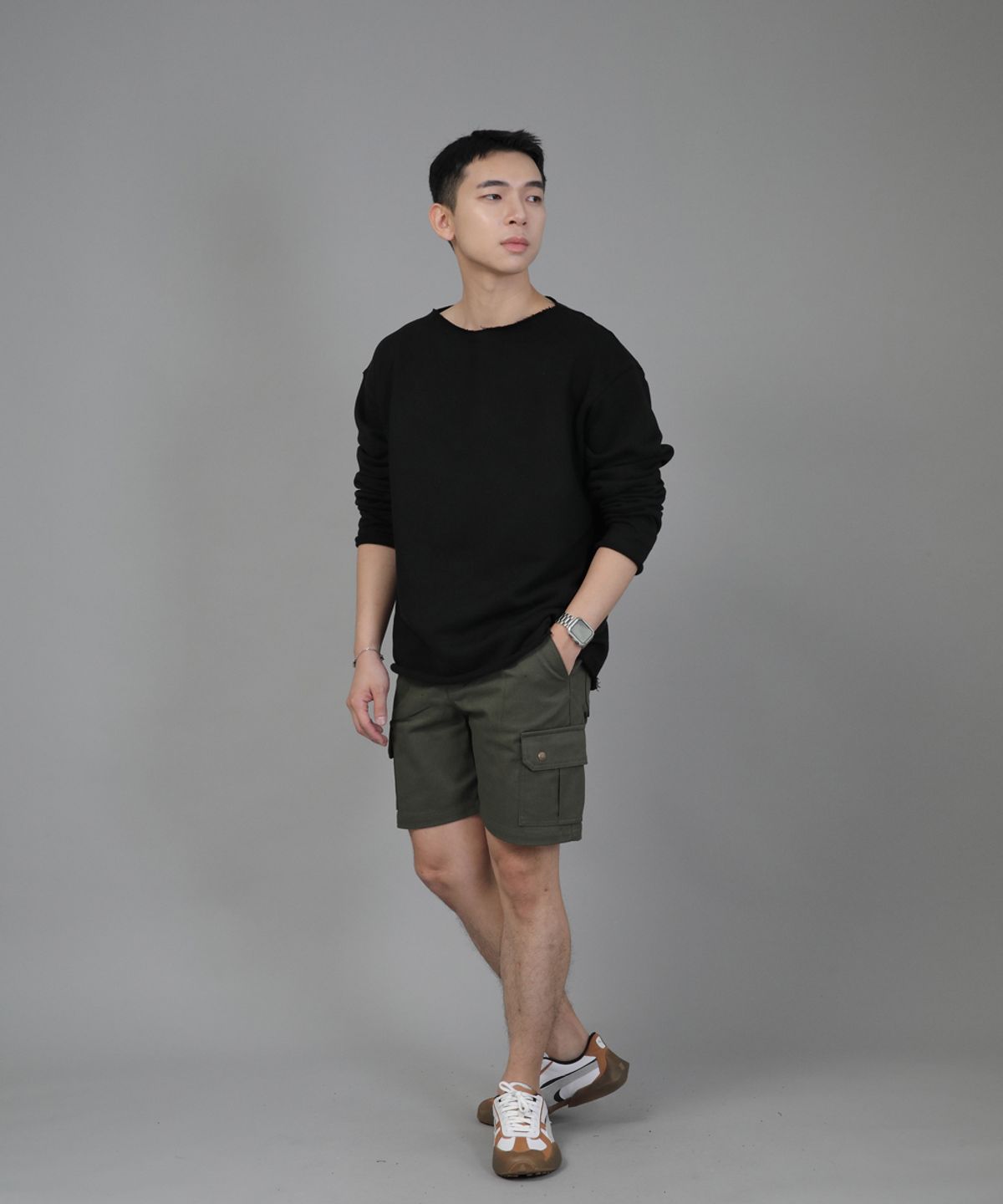 세인트크루(SAINTCREW) 헤비테리 그런지 스웨트셔츠 HGS-802 블랙