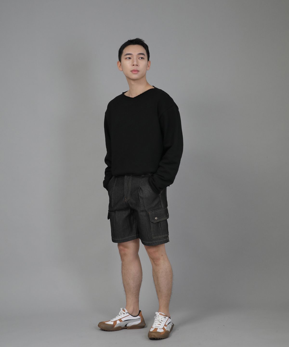 세인트크루(SAINTCREW) 헤비테리 그런지 스웨트셔츠 HGS-802 블랙