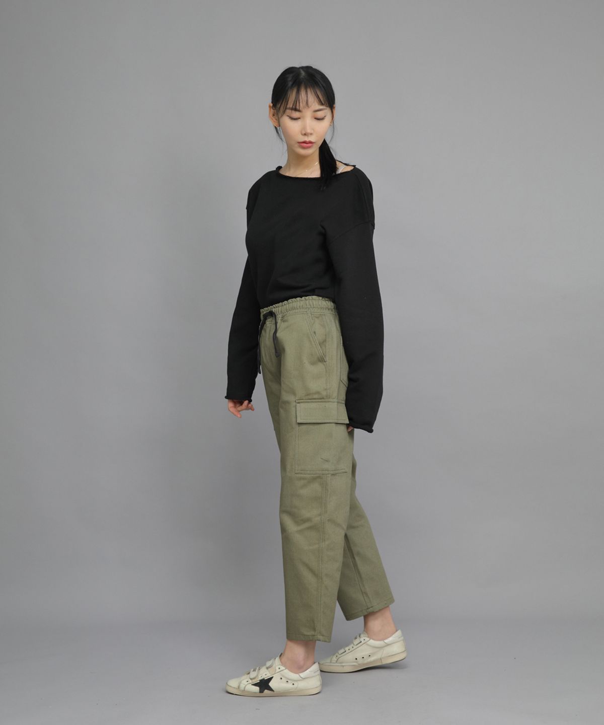 세인트크루(SAINTCREW) 헤비테리 그런지 스웨트셔츠 HGS-802 블랙