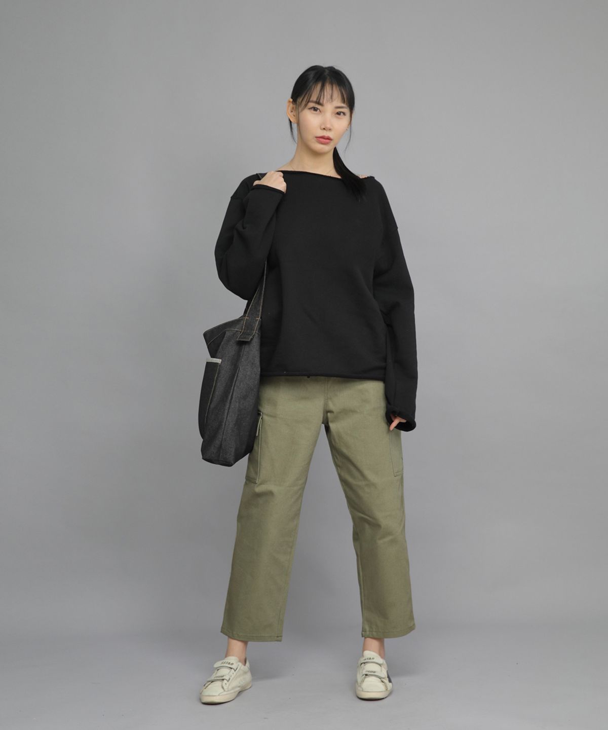 세인트크루(SAINTCREW) 헤비테리 그런지 스웨트셔츠 HGS-802 블랙