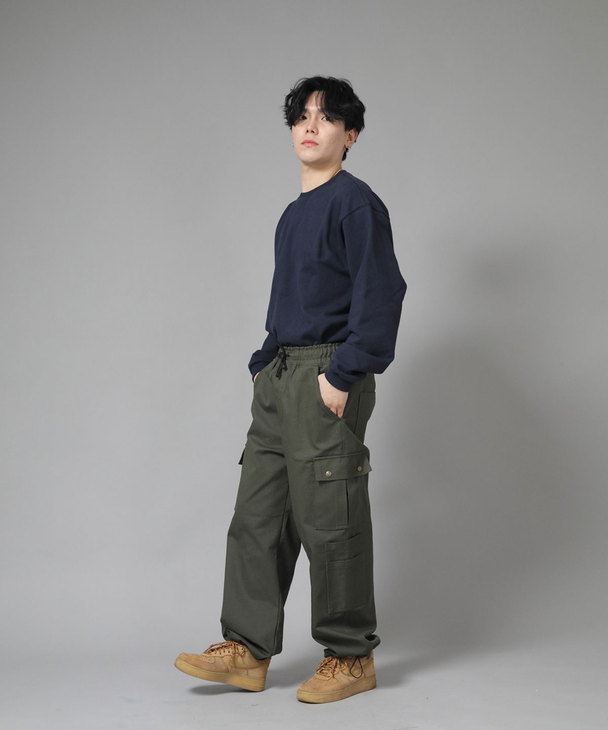 세인트크루(SAINTCREW) 헤비테리 레귤러 스웨트셔츠 HRS-803 네이비