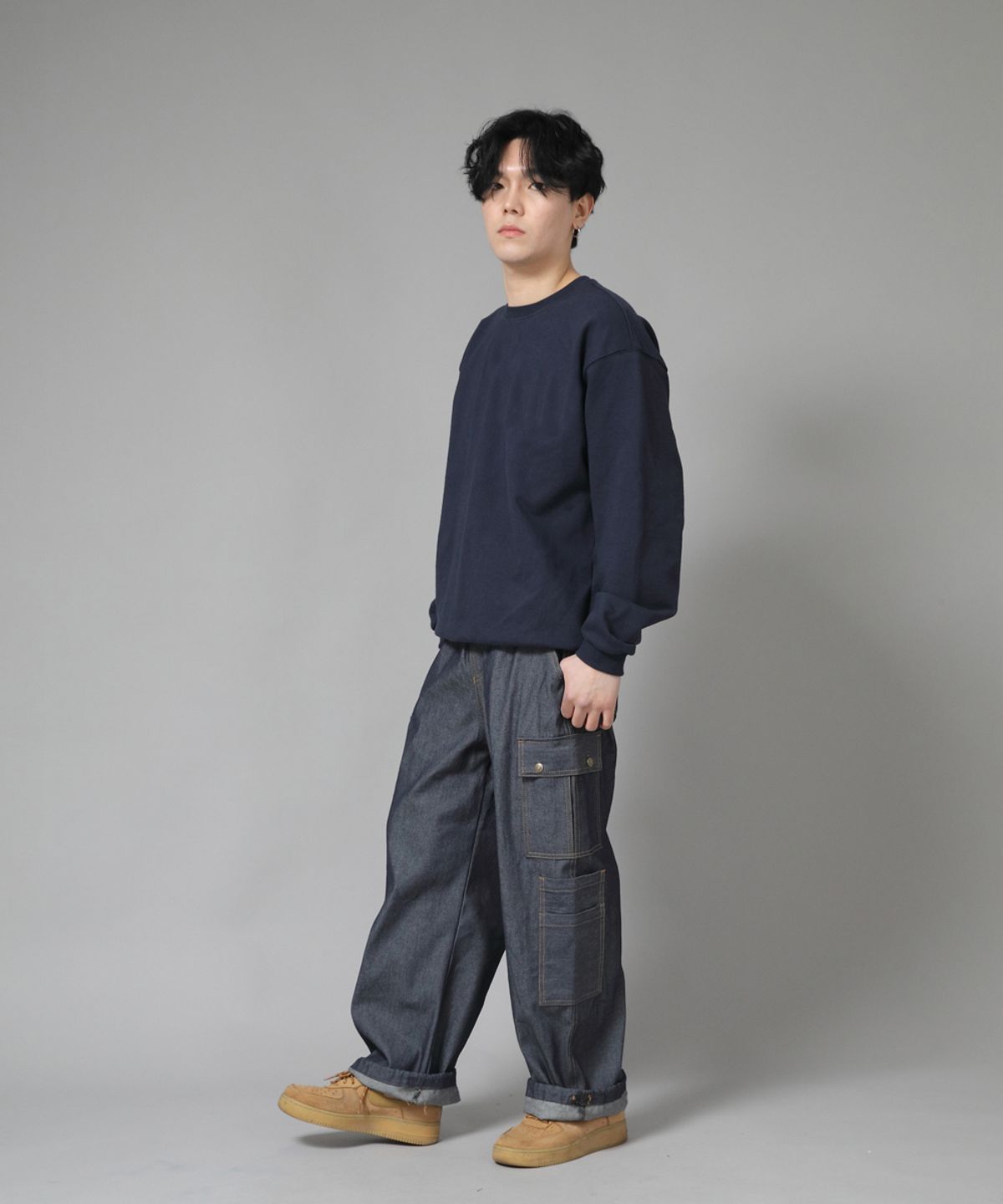 세인트크루(SAINTCREW) 헤비테리 레귤러 스웨트셔츠 HRS-803 네이비