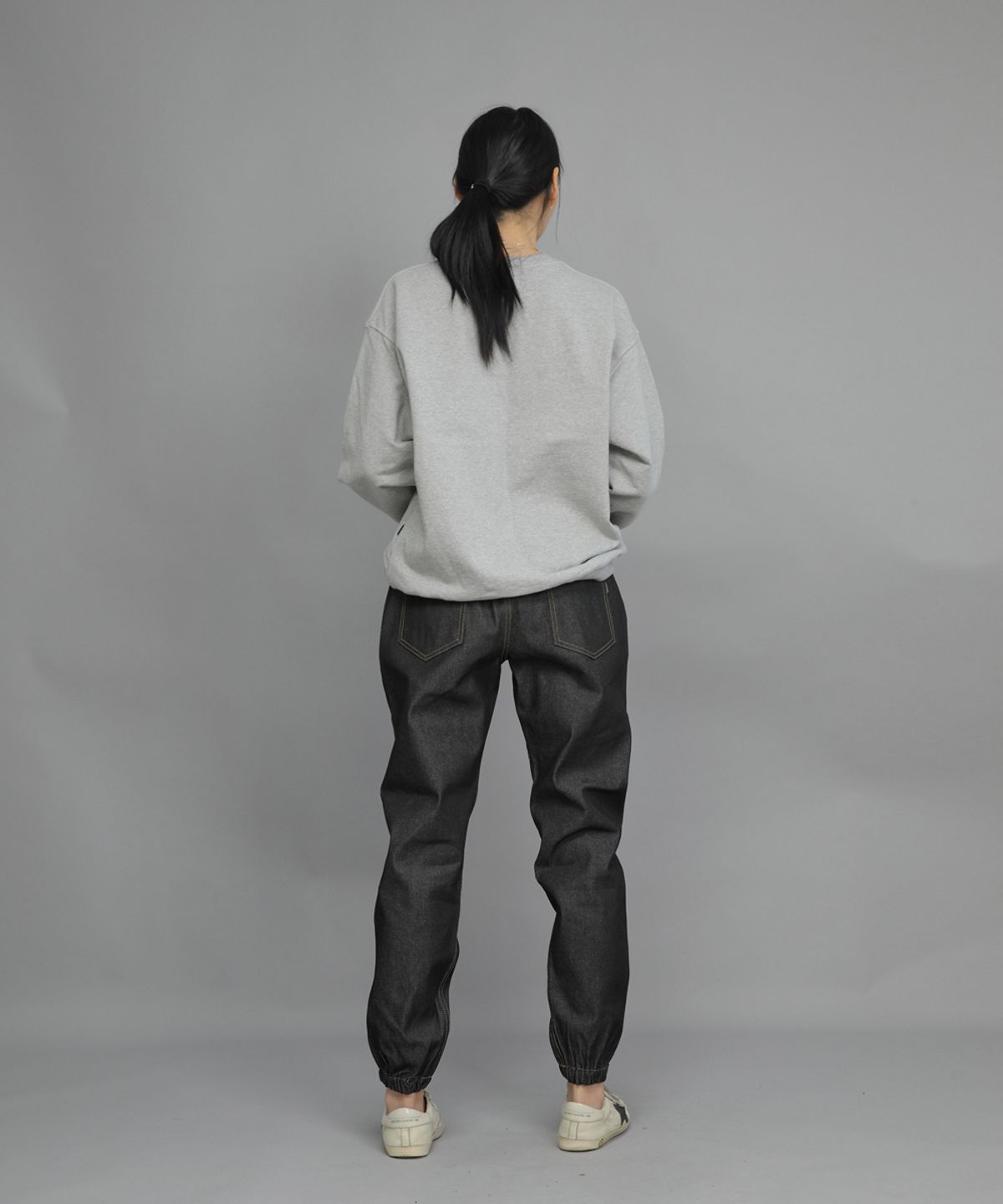 세인트크루(SAINTCREW) 세미슬림핏 절개 데님 조거팬츠 CS-301J 블랙 BRS