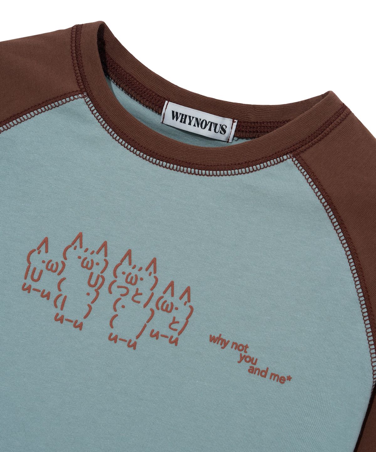 와이낫어스(WHYNOTUS) emoji raglan tee - dirty mint