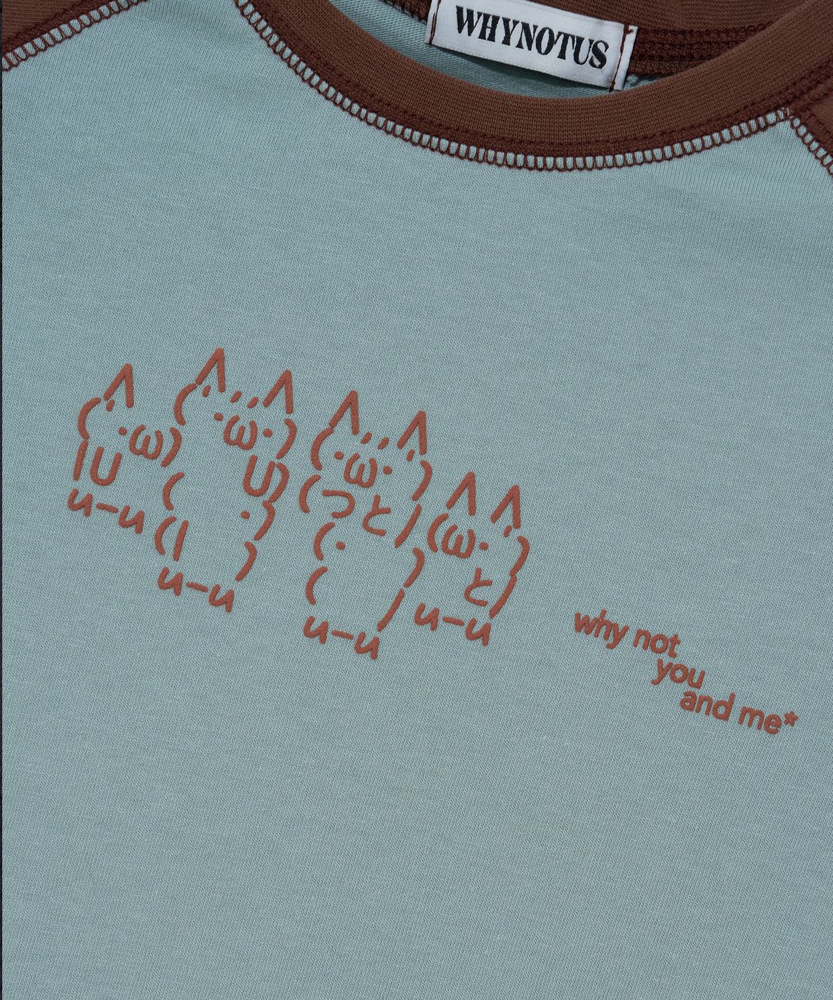 와이낫어스(WHYNOTUS) emoji raglan tee - dirty mint