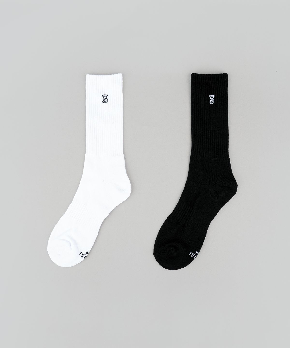 일오공칠(IL-O-GONG-CHIL) [3PACK] 1507 포멀 로고 크루 삭스- 스노우화이트/블랙