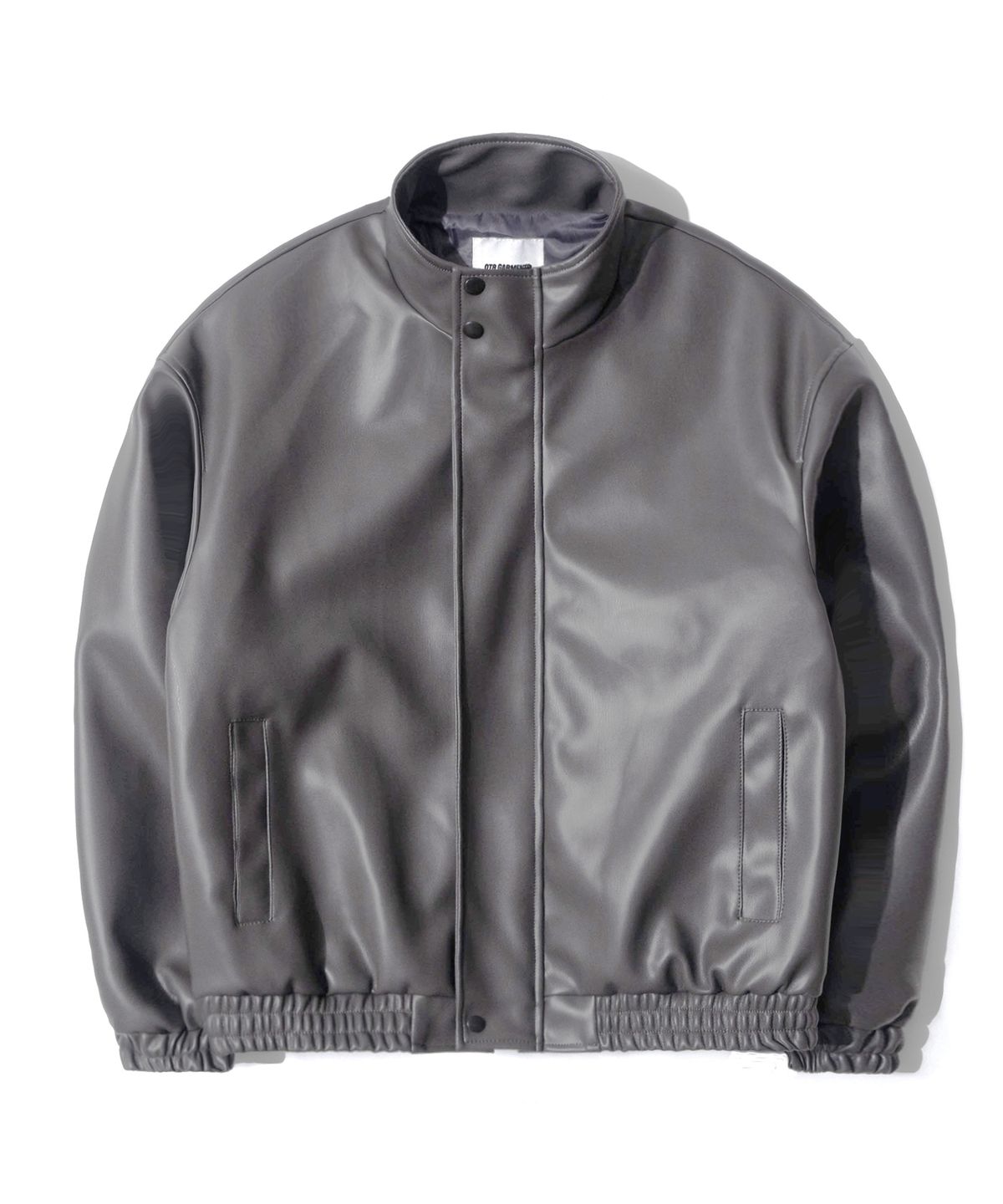 큐티에잇 가먼츠(QT8 GARMENTS) LB Synthetic Leather Hidden Jacket (Charcoal)