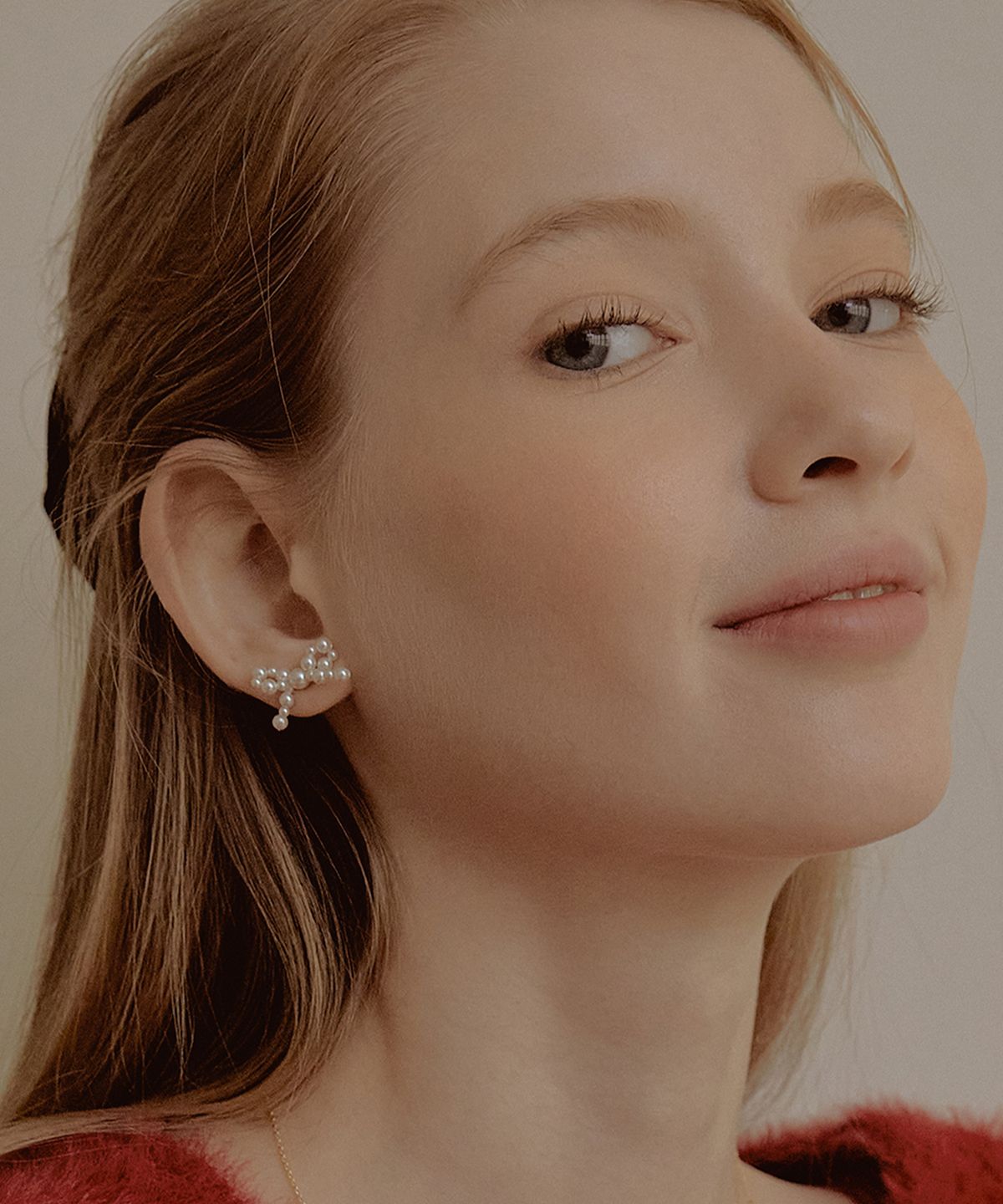 타티아나(TATIANA) (SILVER925) Lovely Pearl Ribbon Earring EC1952