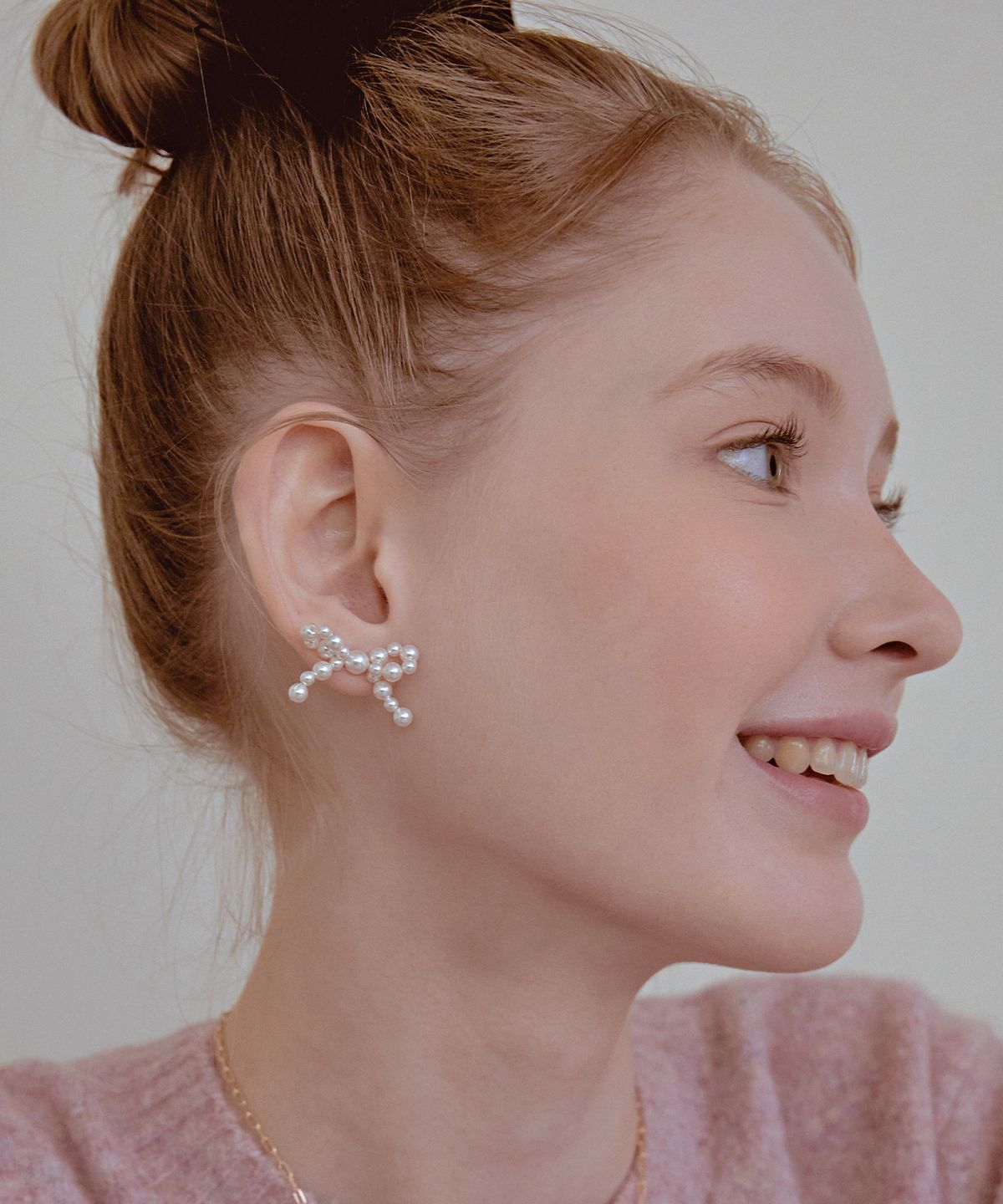 타티아나(TATIANA) (SILVER925) Grace Pearl Ribbon Earring EC1953