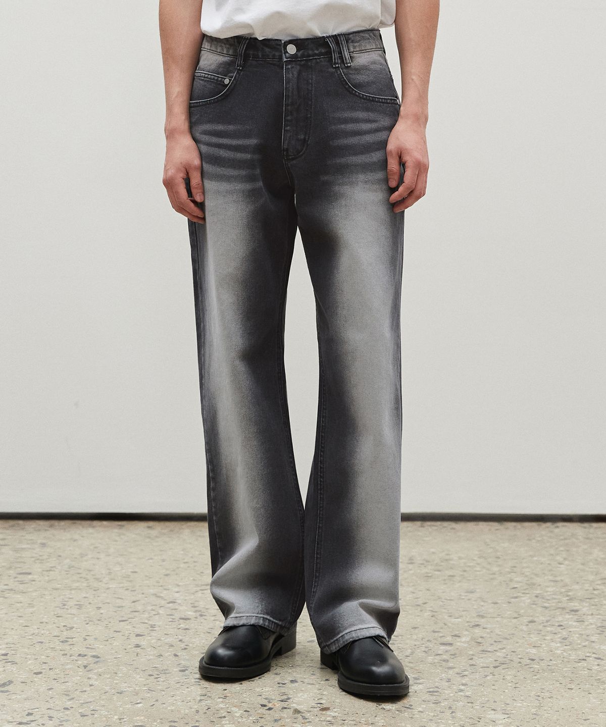 데케트(DECET) Mid Rise Wide Jeans DCPT027BlackCenter