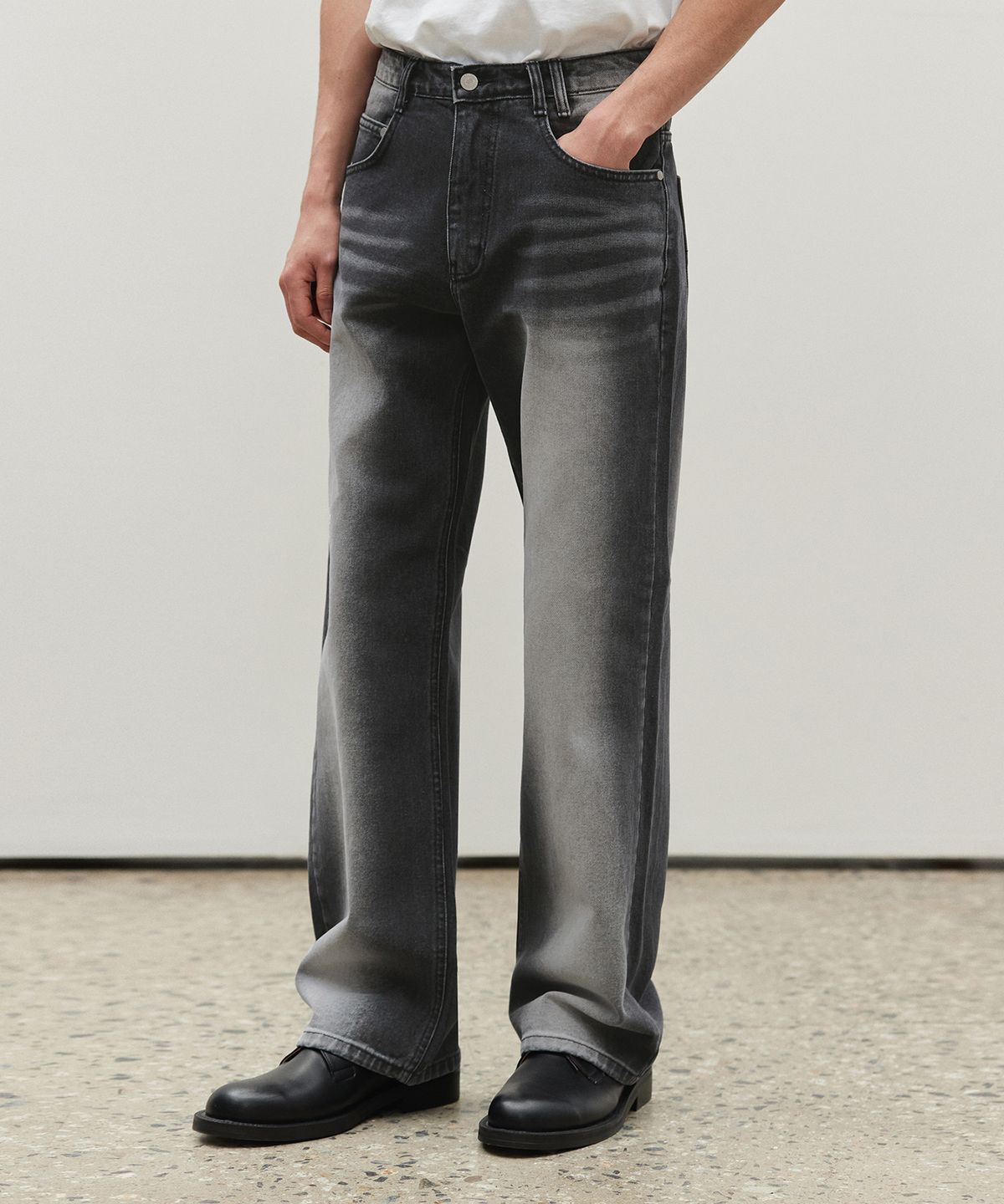 데케트(DECET) Mid Rise Wide Jeans DCPT027BlackCenter
