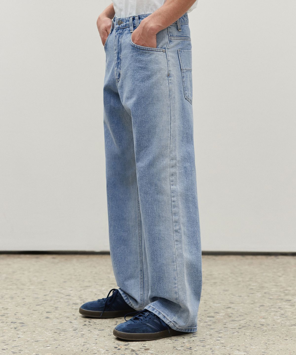데케트(DECET) Mid Rise Wide Jeans DCPT027LightBlueSide