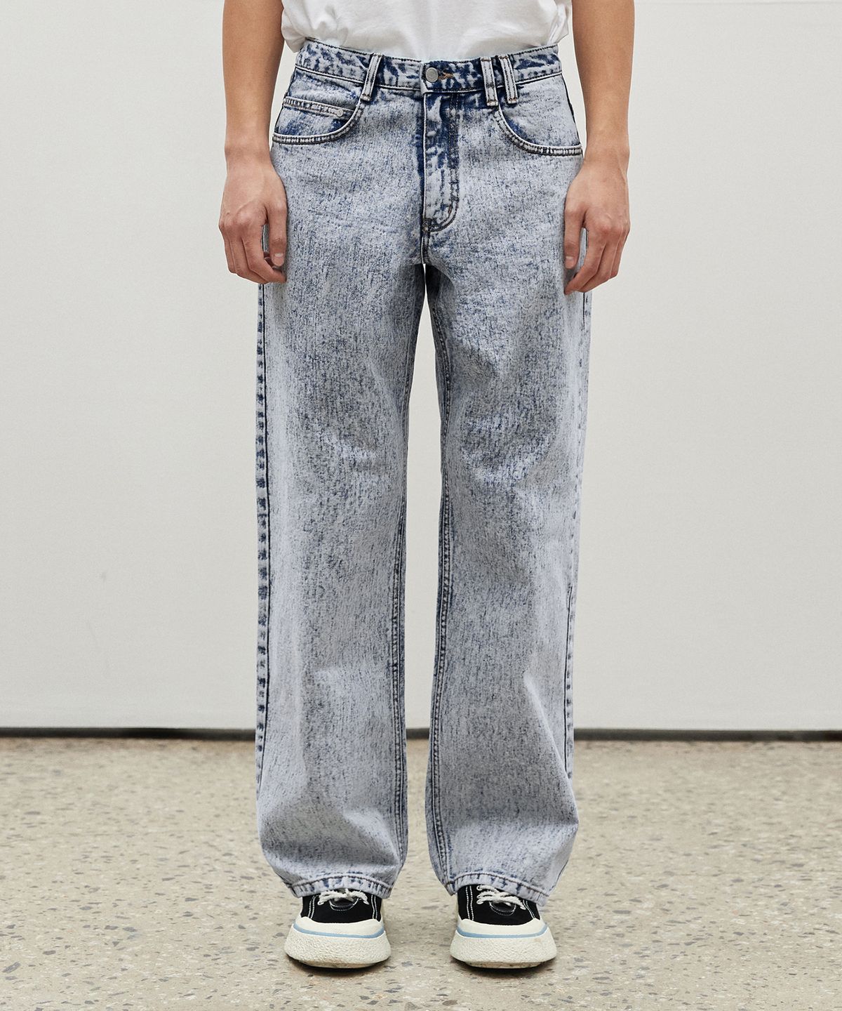 데케트(DECET) Mid Rise Wide Jeans DCPT027SnowBlue
