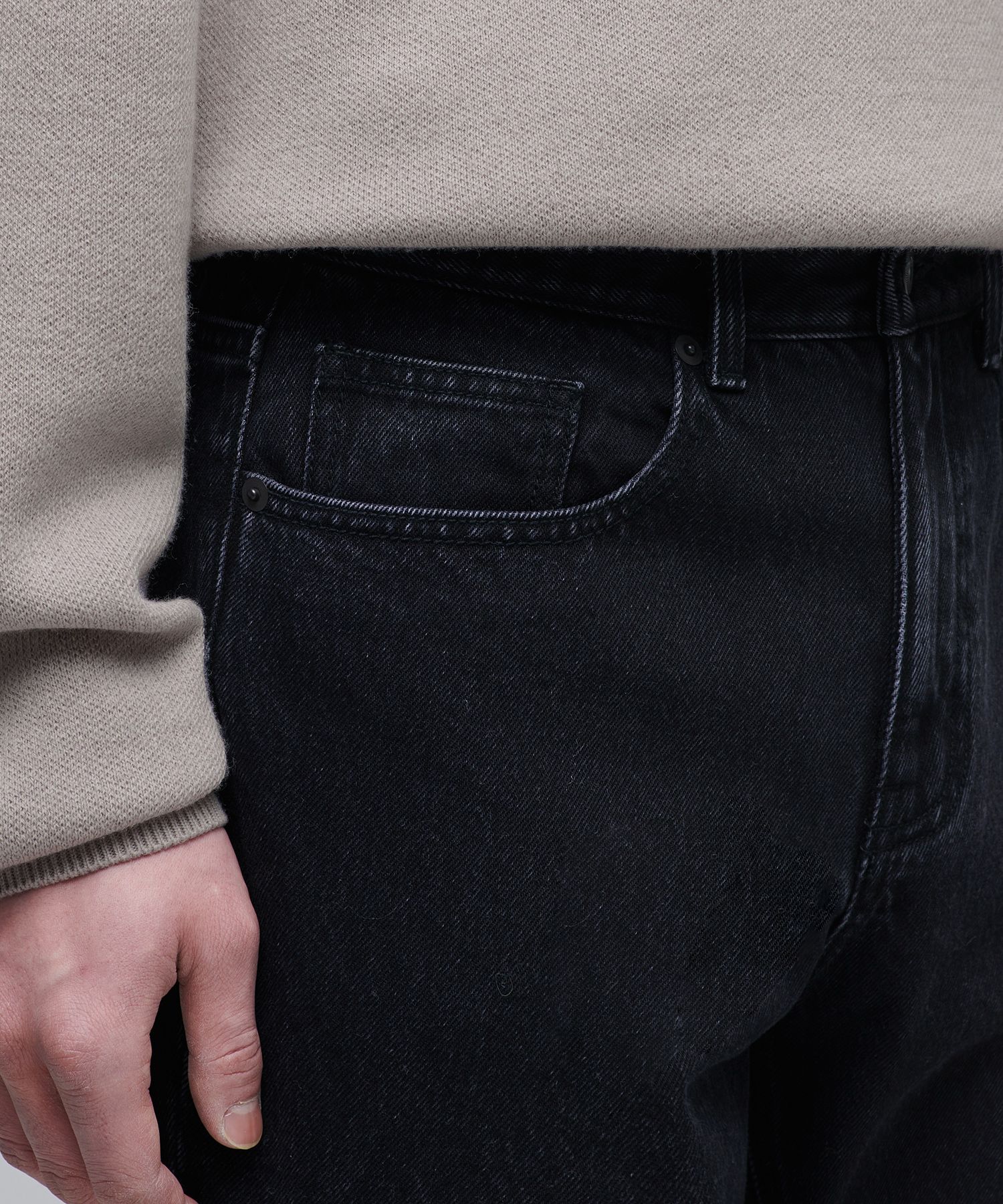 ★MUSINSA STANDARD★ Washed Black Straight Denim Pants MMCNP MUSINSA | NOIRER Black Catwashing Wide Denim Pants (Black)