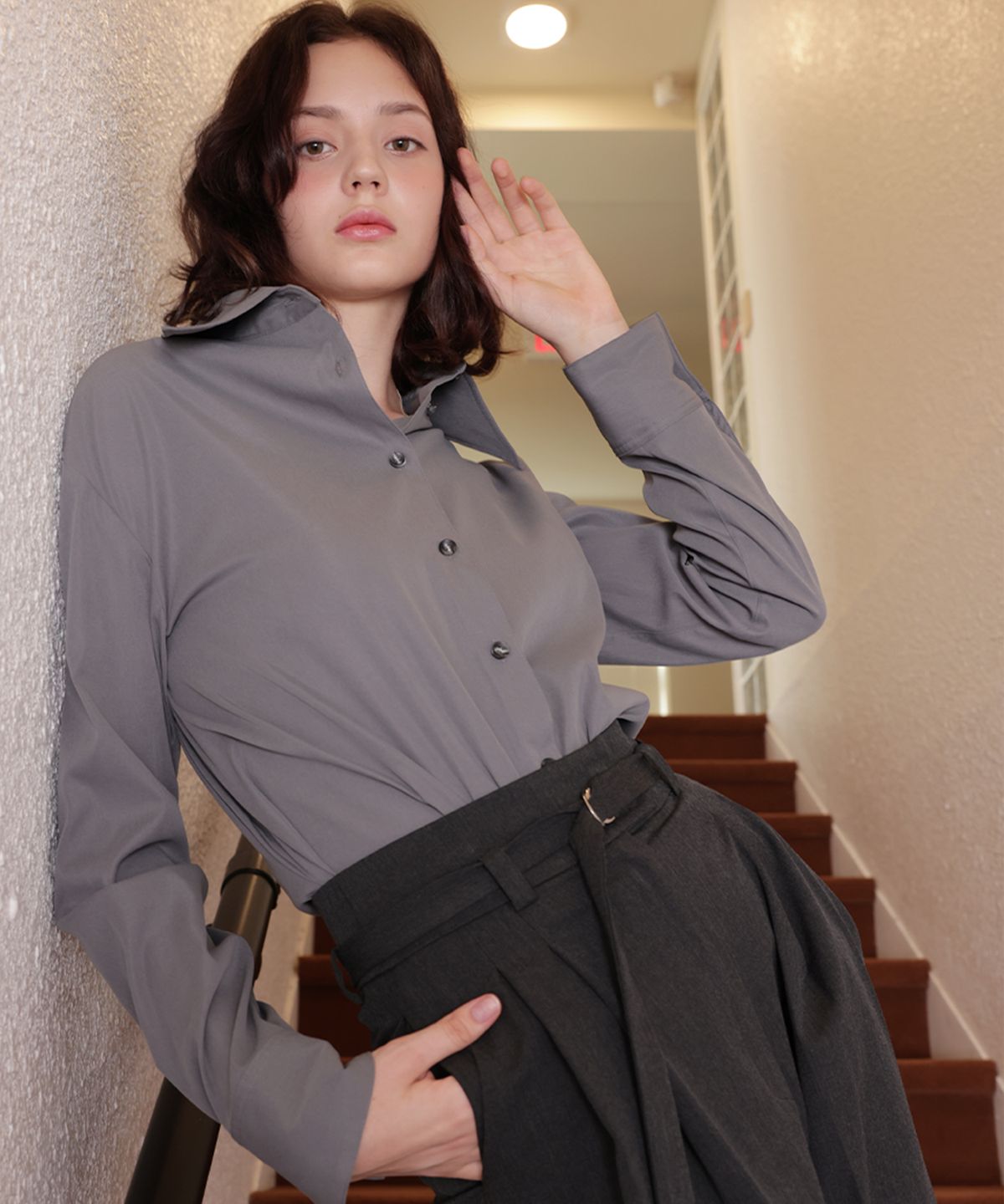 러브참(LOVECHARM) [페이턴 베이직 셔츠] Peyton Basic Shirt