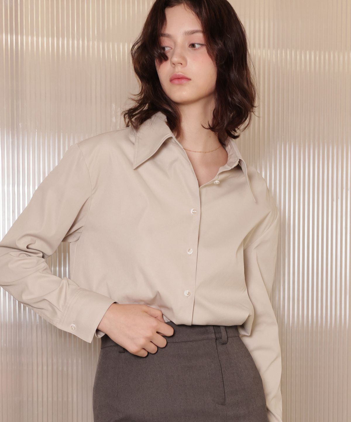 러브참(LOVECHARM) [페이턴 베이직 셔츠] Peyton Basic Shirt